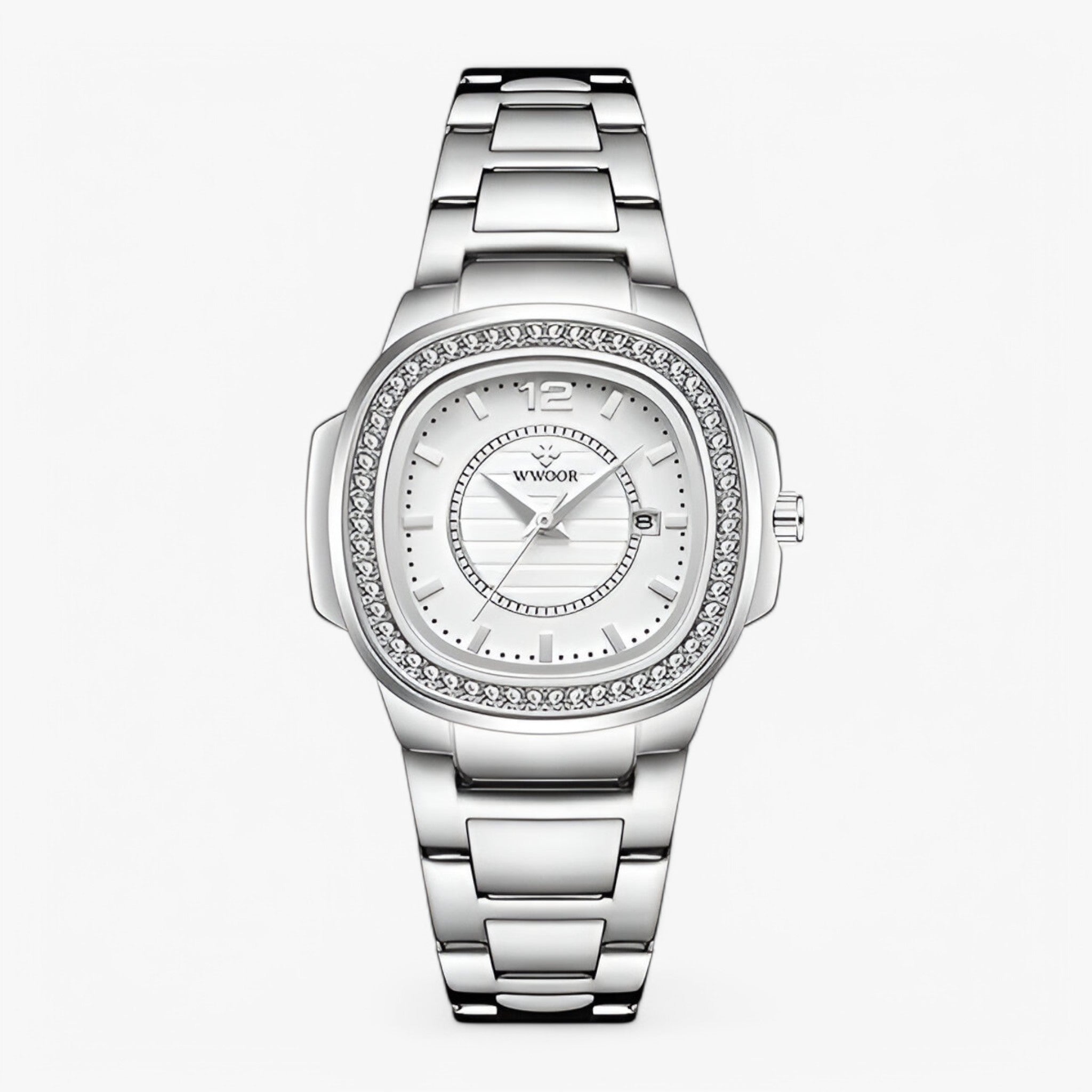 Amelia | Orologio da polso da donna elegante in oro con diamanti - bianca argento - watch for men - Concept Palermo
