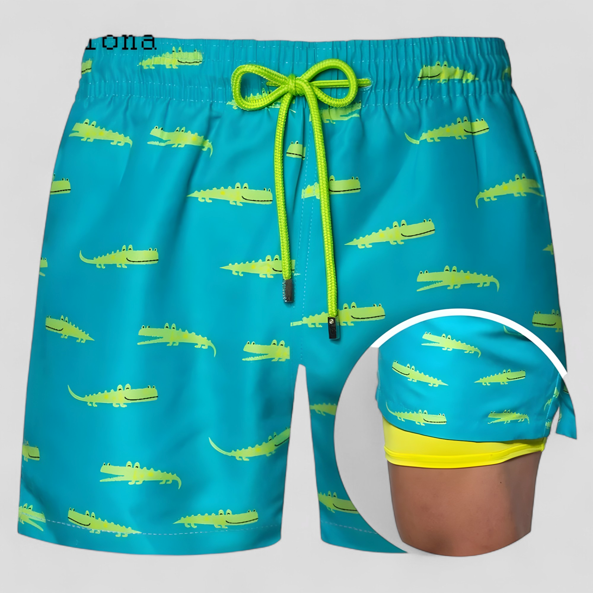 Cesare | Costume Uomo Asciugatura Rapida con Tasche - Verde 3 - abbigliamento mare cintura con cordino costume da bagno costume da bagno rapido costume da bagno uomo costume elegante costume per attività acquatiche nuoto e sport acquatici shorts da nuoto tasca interna costume - Concept Palermo