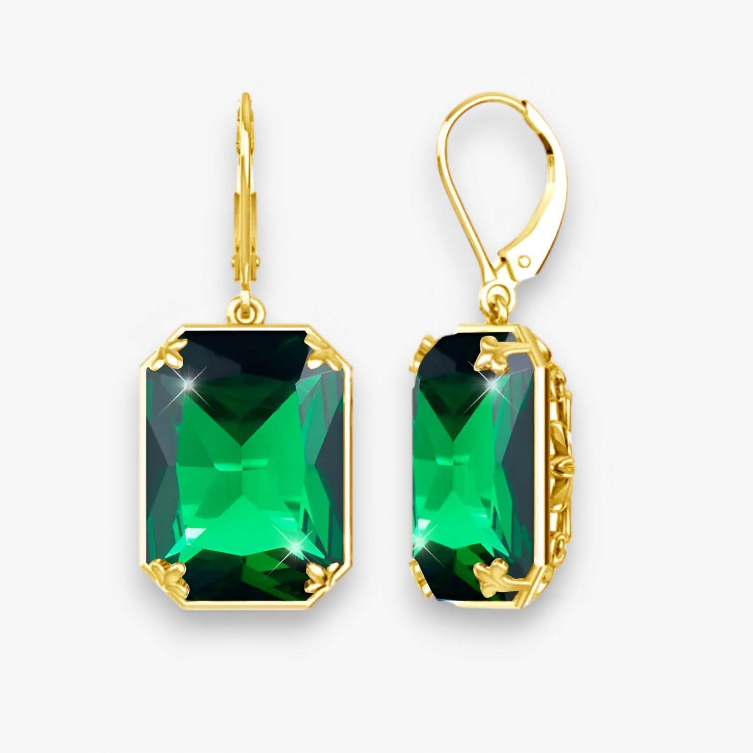 Amelia | Orecchini a Pendente in Topazio Blu – Oro e Argento Sfolgorante - Smeraldo - Accessories Jewelry EARRINGS - Concept Palermo