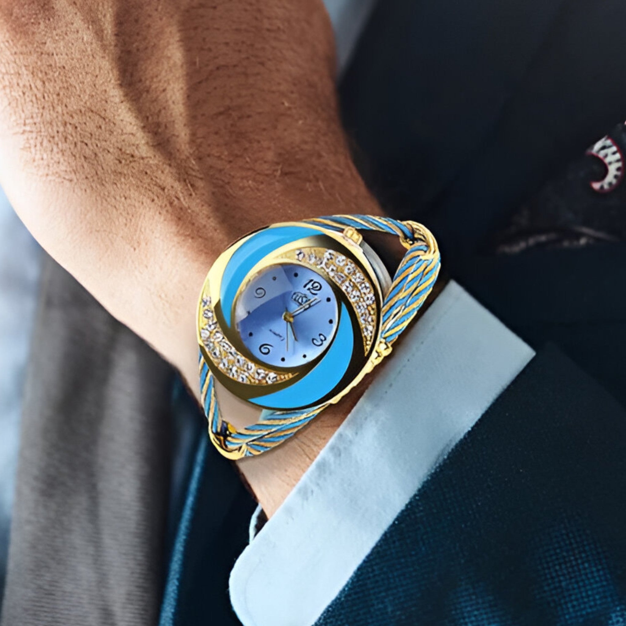 Henry | Orologio al quarzo con bracciale a cristalli - - male watch watch for men - Concept Palermo