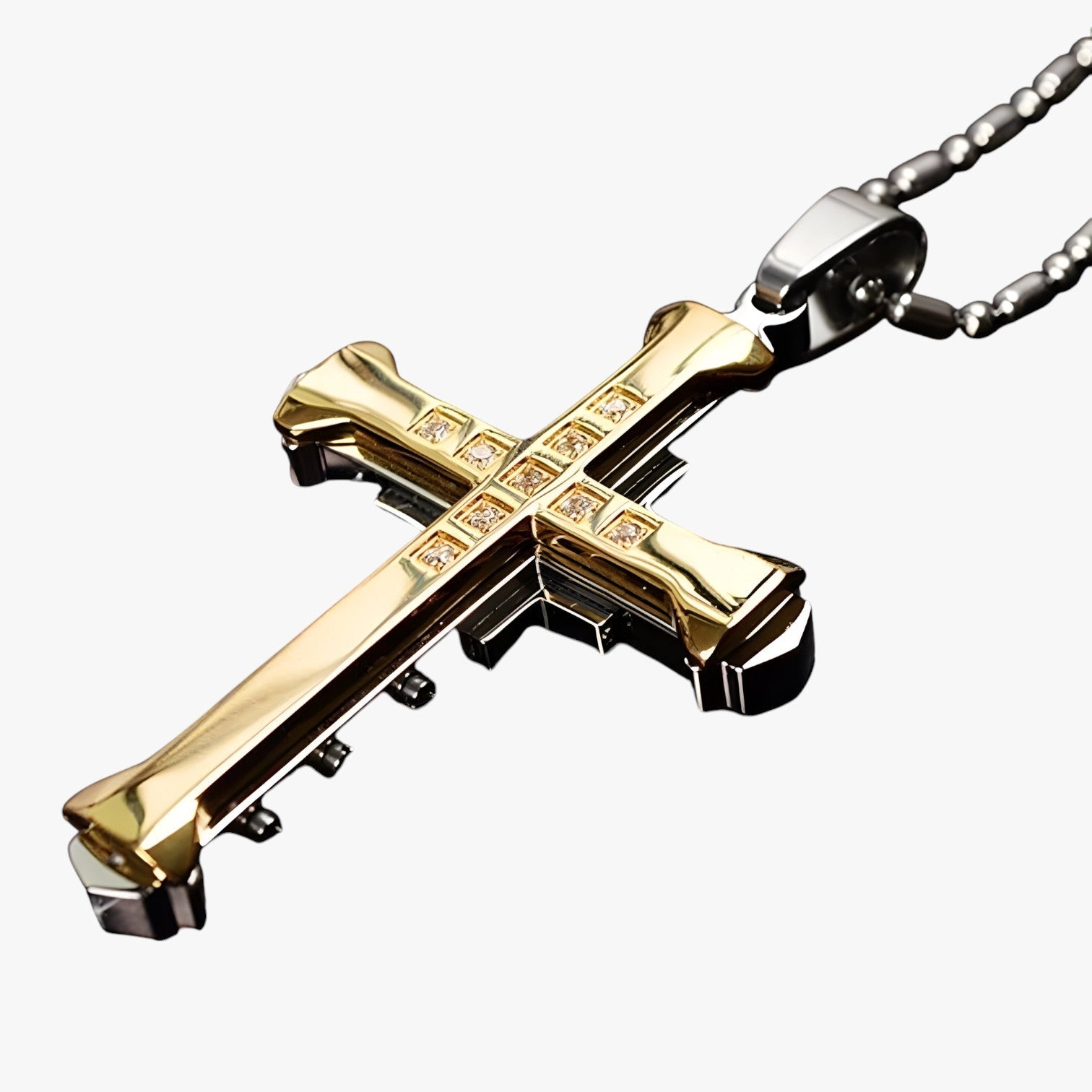 Kai | Collana a croce in cristallo splendente – Stile e significato - Oro - mens accessory Necklace necklace for men NECKLACES - Concept Palermo