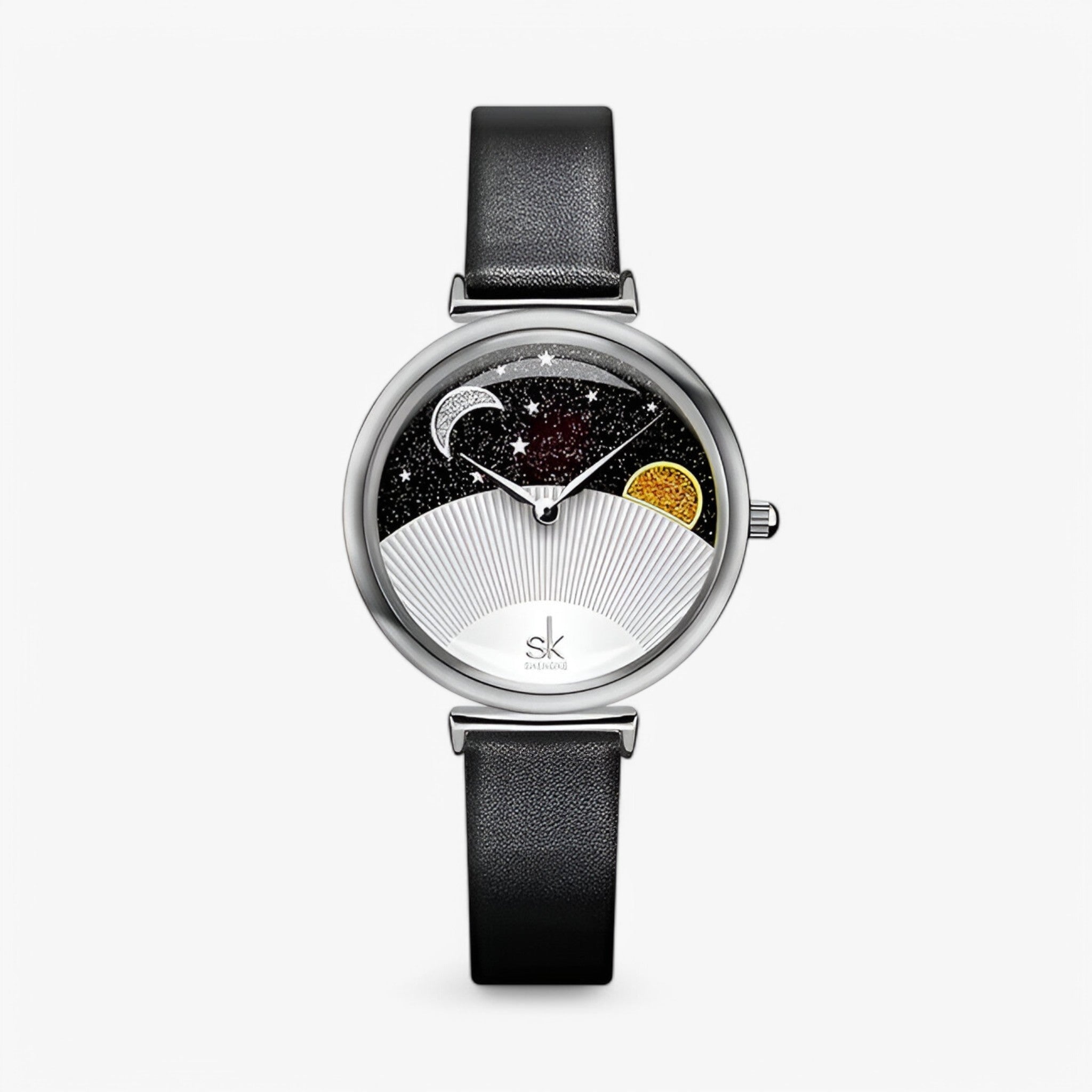 Luna | Orologio da donna con quadrante romantico luna e stelle - nera - female watch watch for women - Concept Palermo