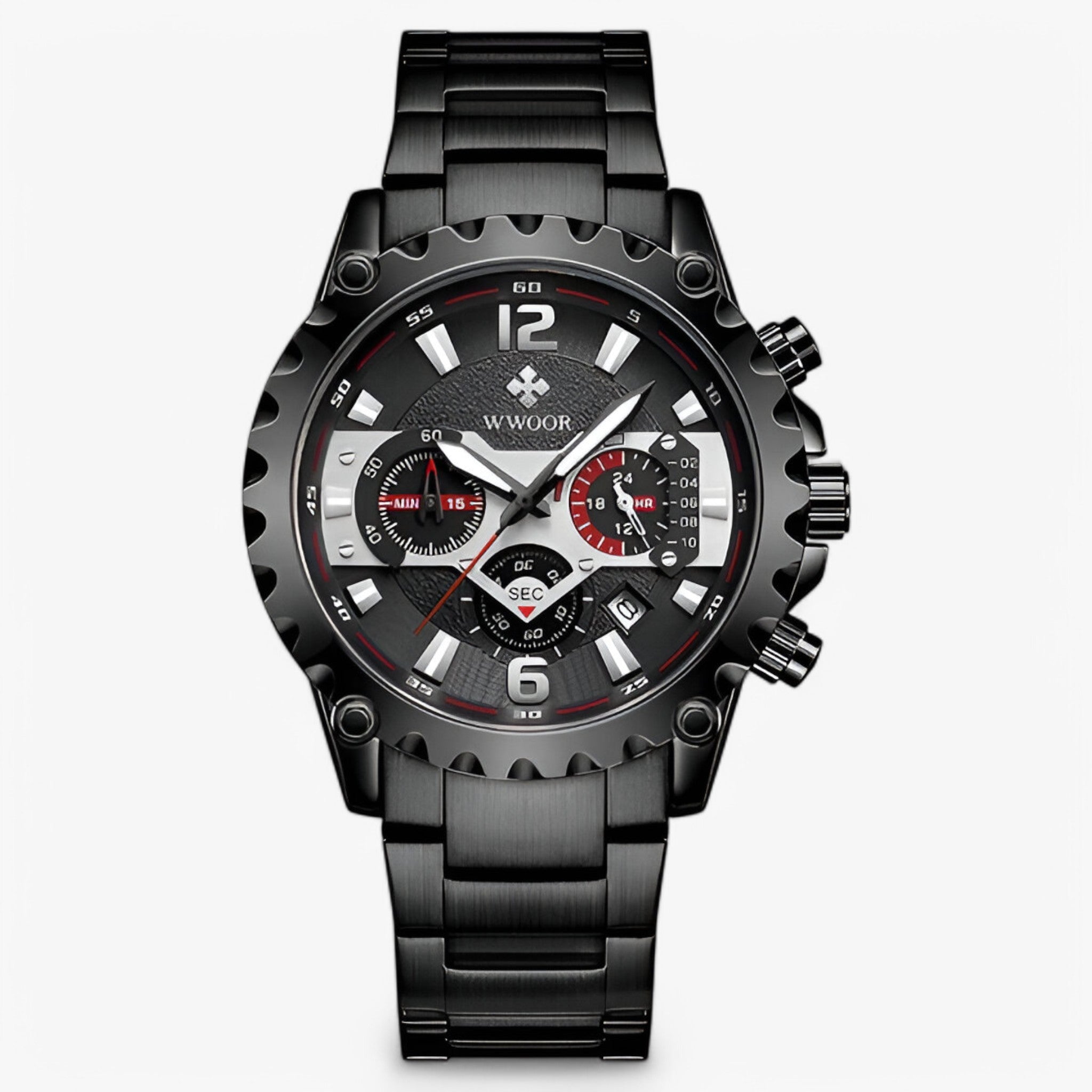 Cleo | Orologio Cronografo di Lusso in Acciaio Inossidabile - nero nero - - Concept Palermo