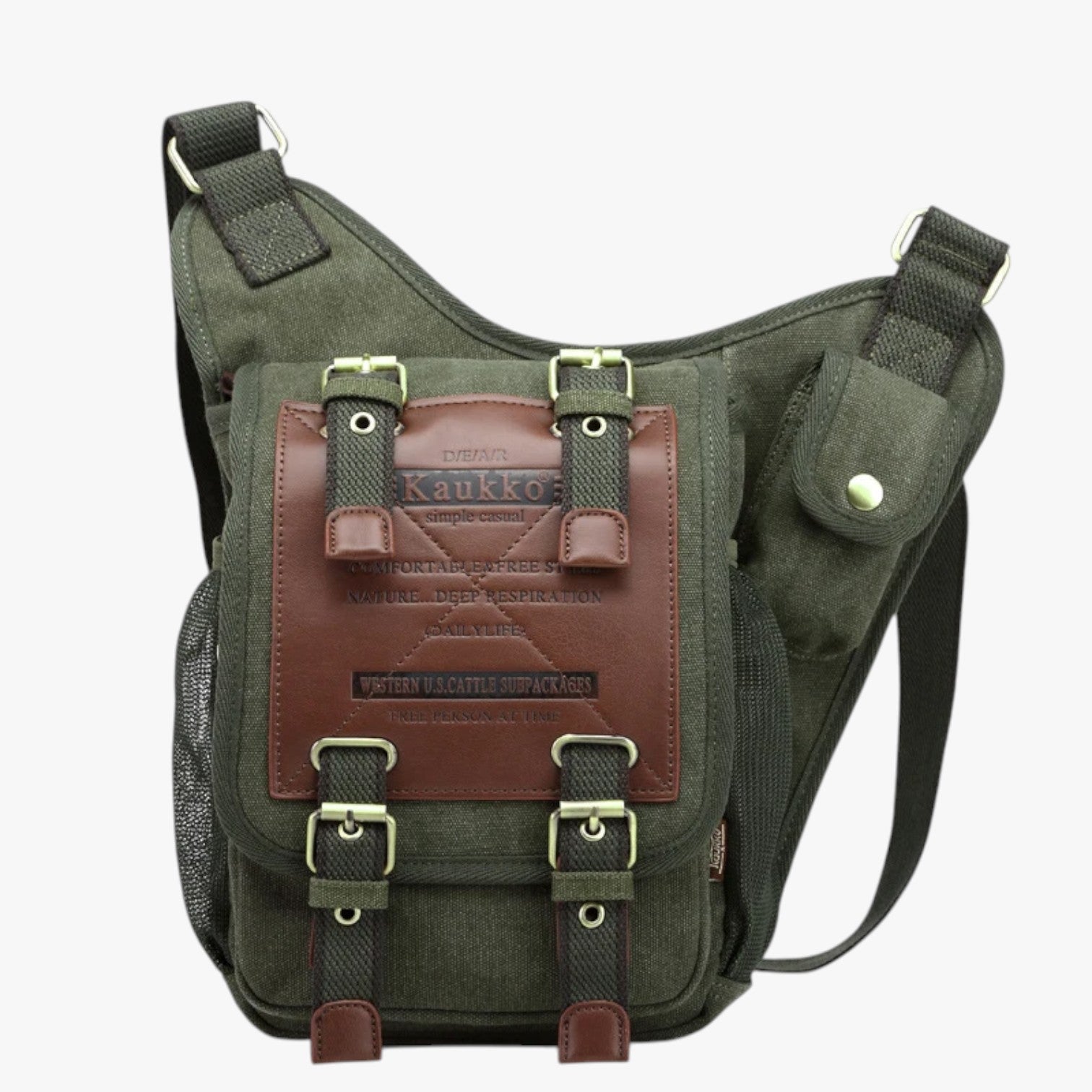 Adam | Borsa Messenger Uomo in Nylon Vintage Pratica, Leggera, Sempre con Te - verde militare - bag Bags bags for men Crossbody Bags mens bag Shoulder & Crossbody Bags - Concept Palermo