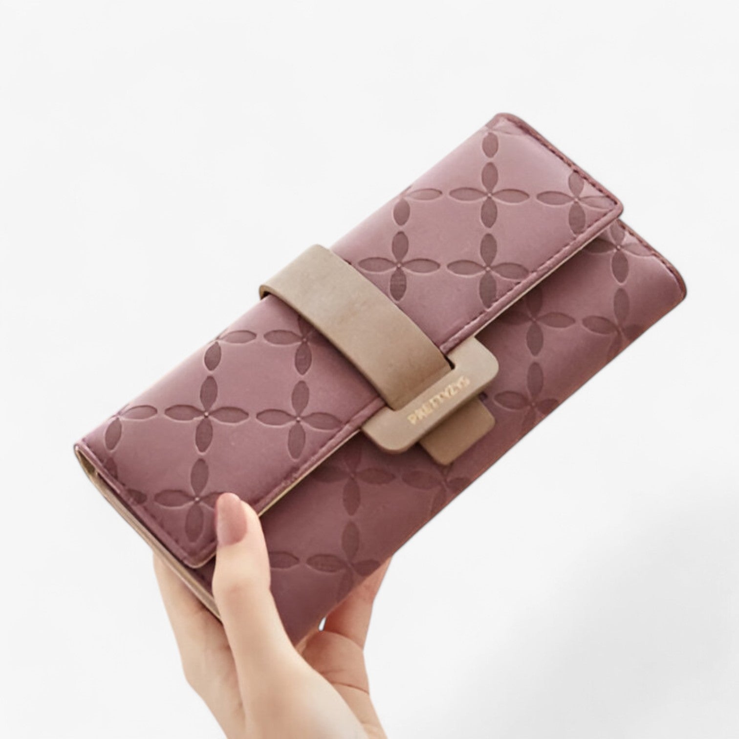Stella | Portafoglio in pelle goffrata premium con design a soffietto intelligente - Bordeaux - wallet womens wallet - Concept Palermo