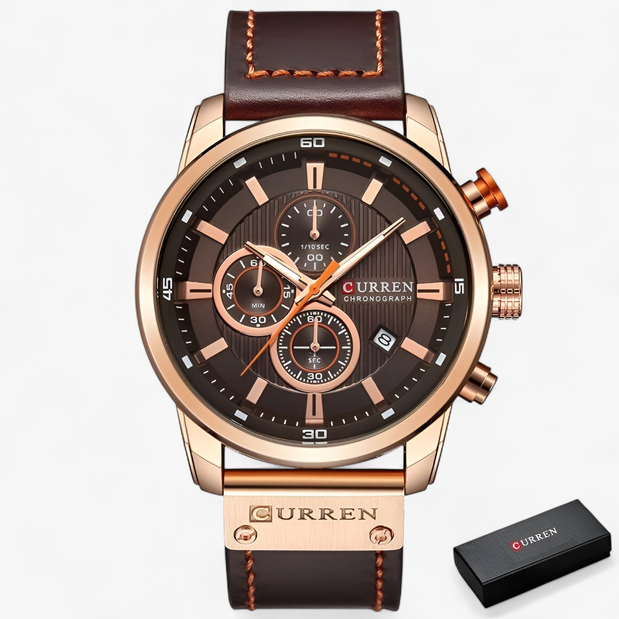 Orologio cronografo da polso CURREN per uomo - Caffè rosa - watch WATCHES FOR MEN wistwatches - Concept Palermo