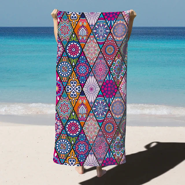 Grandy - Telo mare in microfibra ad asciugatura rapida, telo piscina extra large - Boemia 90x180cm - Beach Towel Microfiber Fabric microfiber towel Quick Dry Towel Quick-Dry - Concept Palermo