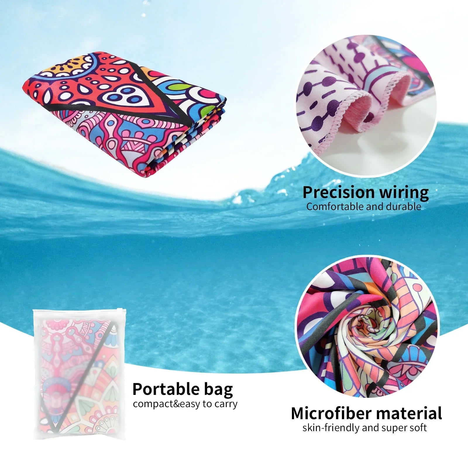 Grandy - Telo mare in microfibra ad asciugatura rapida, telo piscina extra large - - Beach Towel Microfiber Fabric microfiber towel Quick Dry Towel Quick-Dry - Concept Palermo