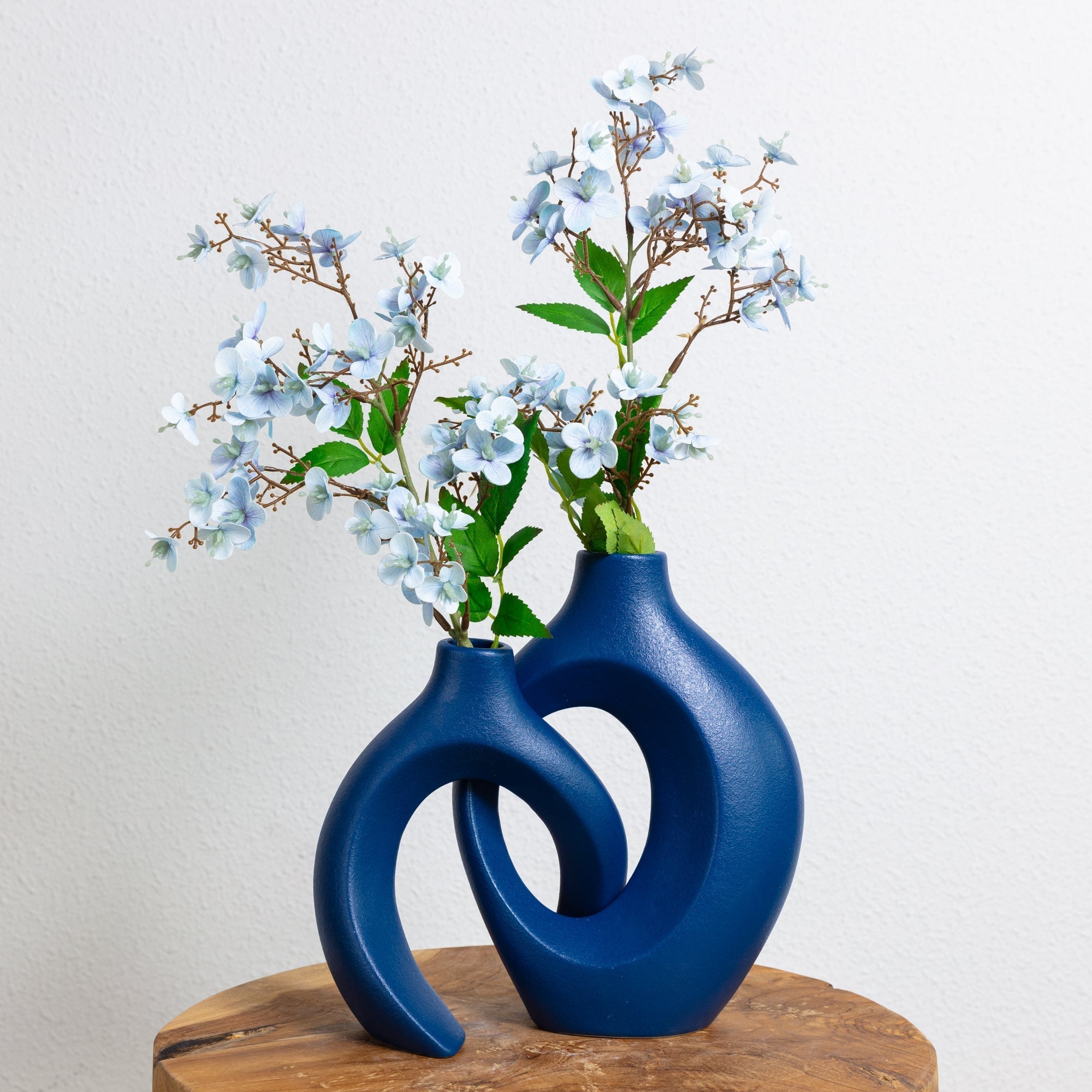 Gleora - Vaso per fiori intrecciati - Blu indaco - keramiek vaas vaas set vazen verweven vaas - Concept Palermo