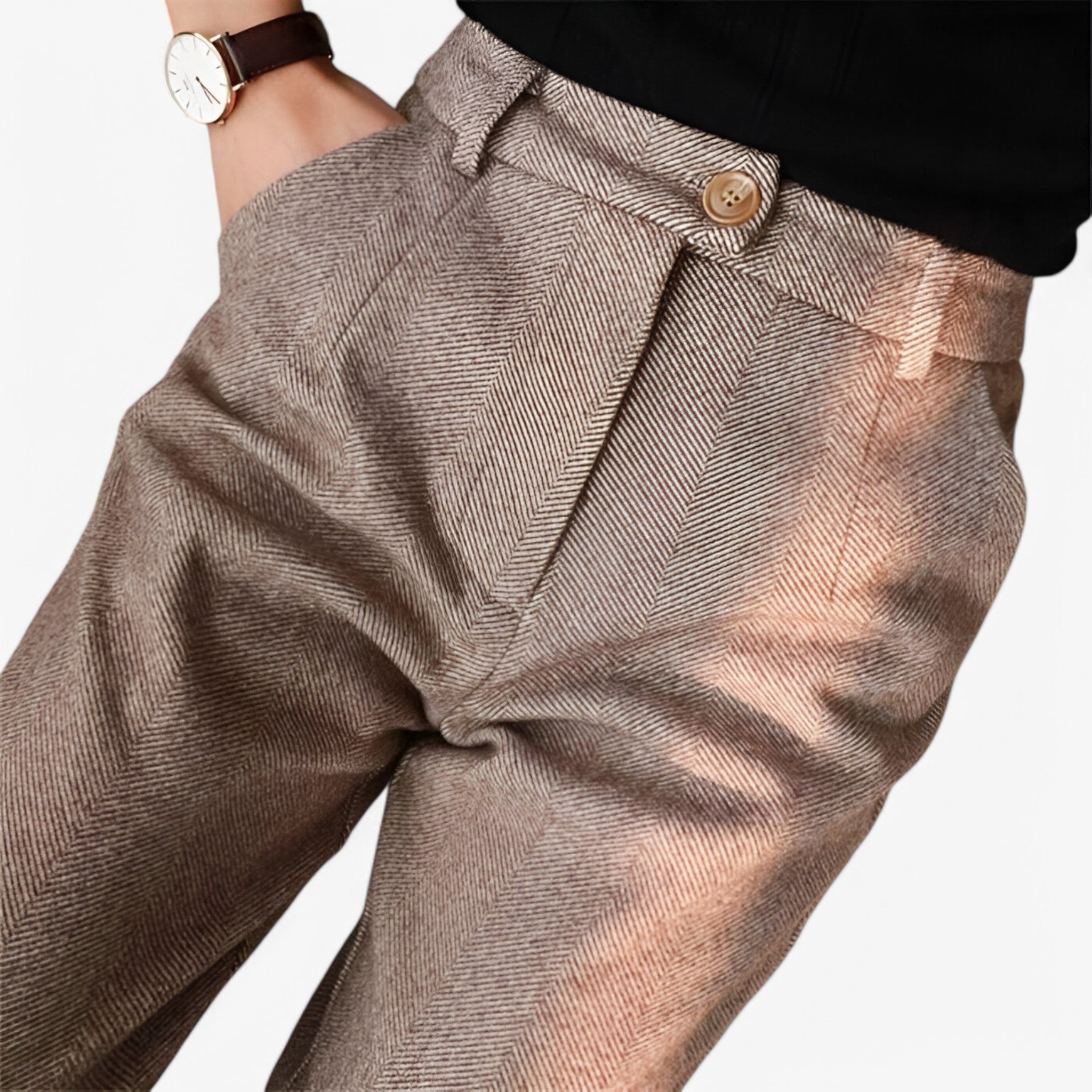 Jean | Pantaloni a gamba dritta - eleganti e comodi - Marrone - - Concept Palermo