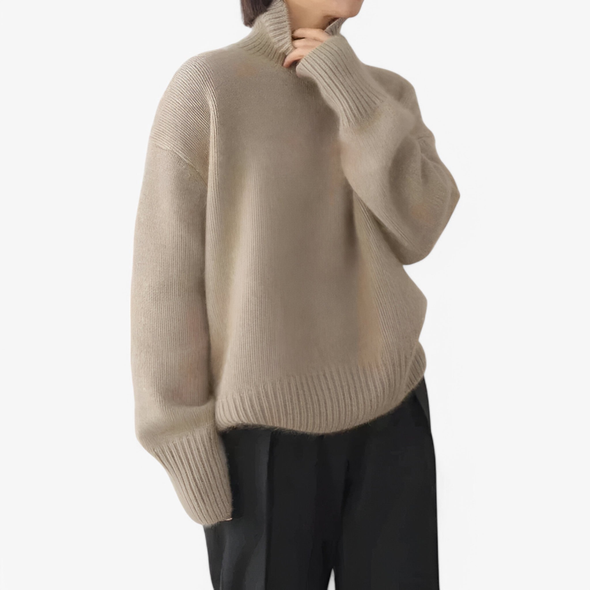 Julia | Maglione in cashmere - Morbido ed elegante - Khaki - - Concept Palermo