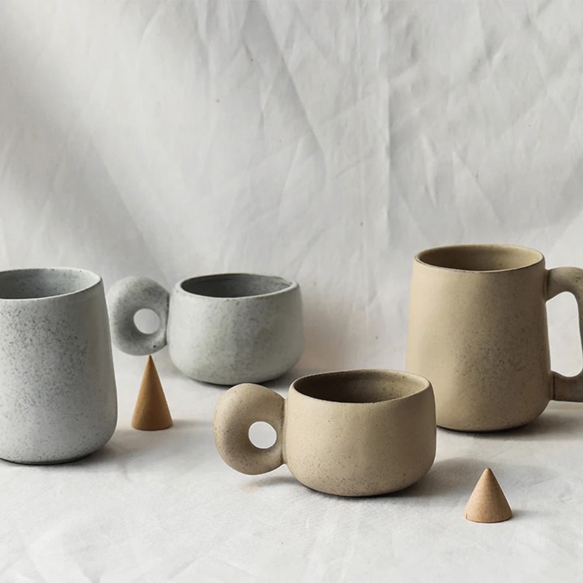 Bicchieri in Ceramica Eleganti con Pietre Louv Fatto a Mano Unici - - Ceramics Kitchen - Concept Palermo