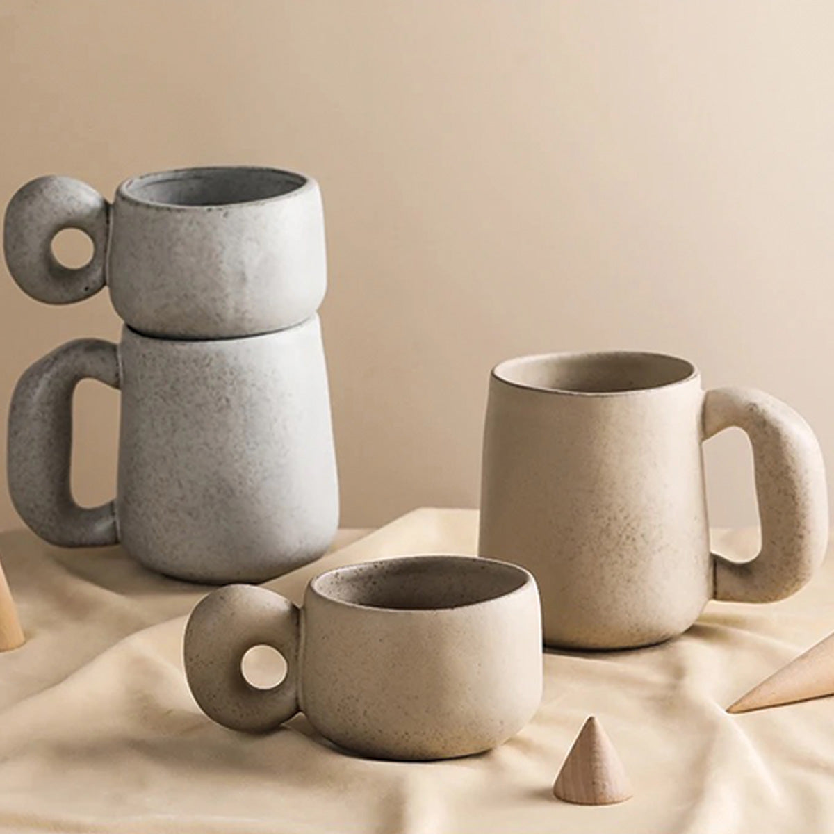 Bicchieri in Ceramica Eleganti con Pietre Louv Fatto a Mano Unici - - Ceramics Kitchen - Concept Palermo