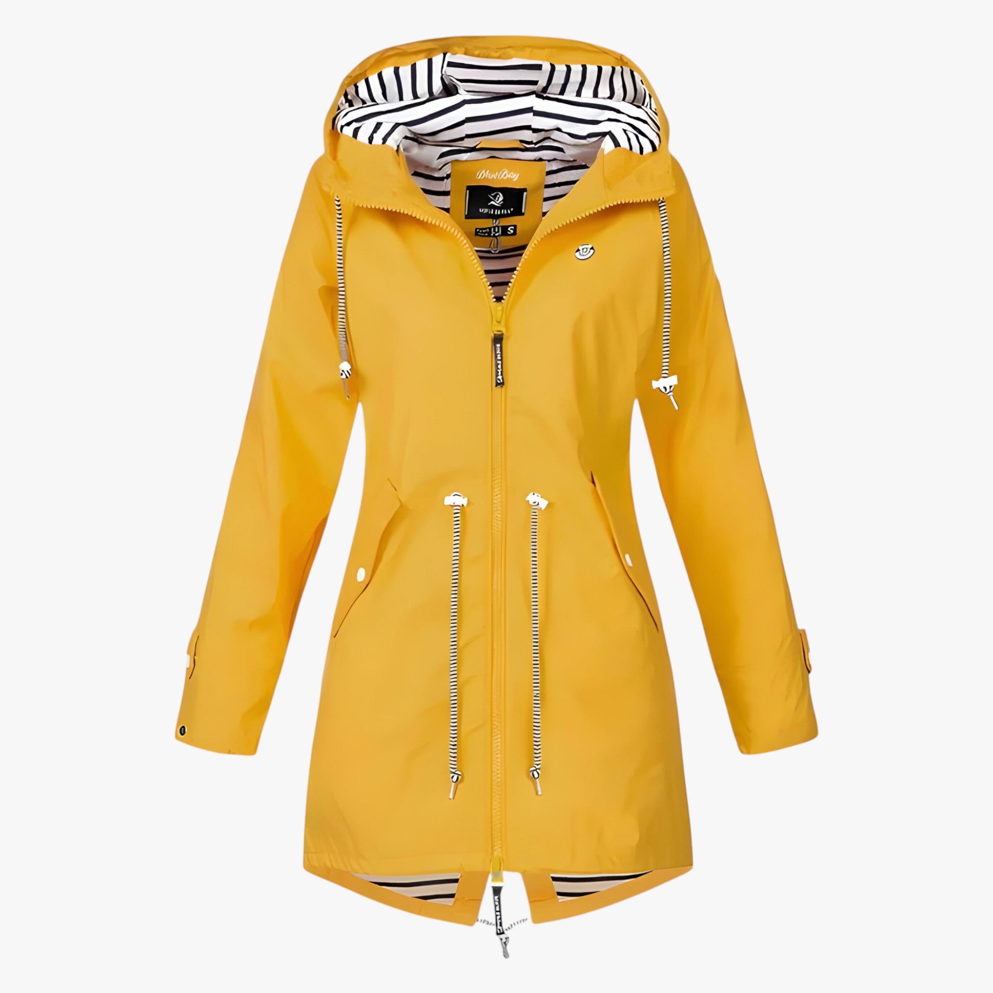 Beatrice | Parka impermeabile – Vestibilità regolabile con fodera del cappuccio a righe - Giallo - Damen spring summer women Women fashion - Concept Palermo