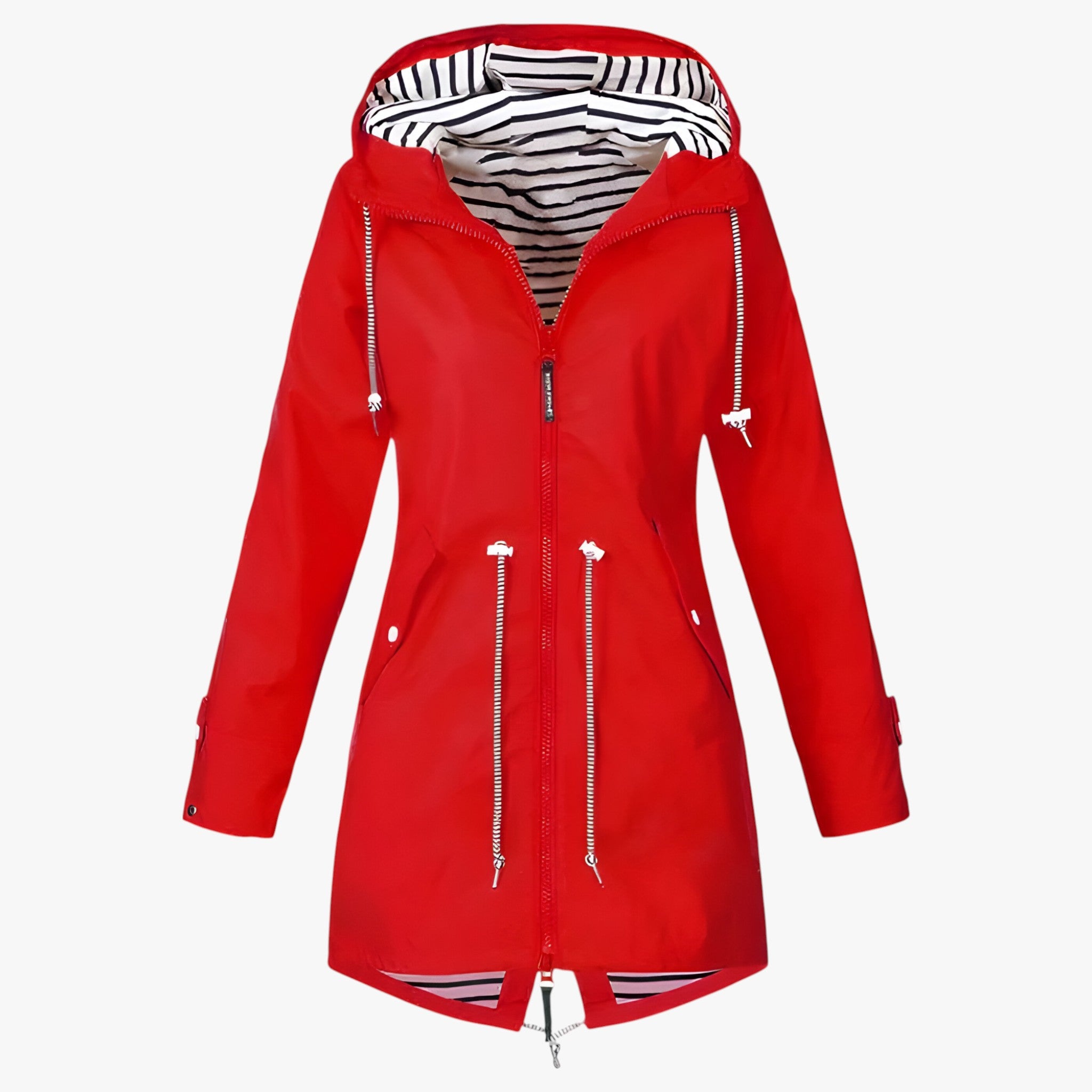 Beatrice | Parka impermeabile – Vestibilità regolabile con fodera del cappuccio a righe - Rosso - Damen spring summer women Women fashion - Concept Palermo