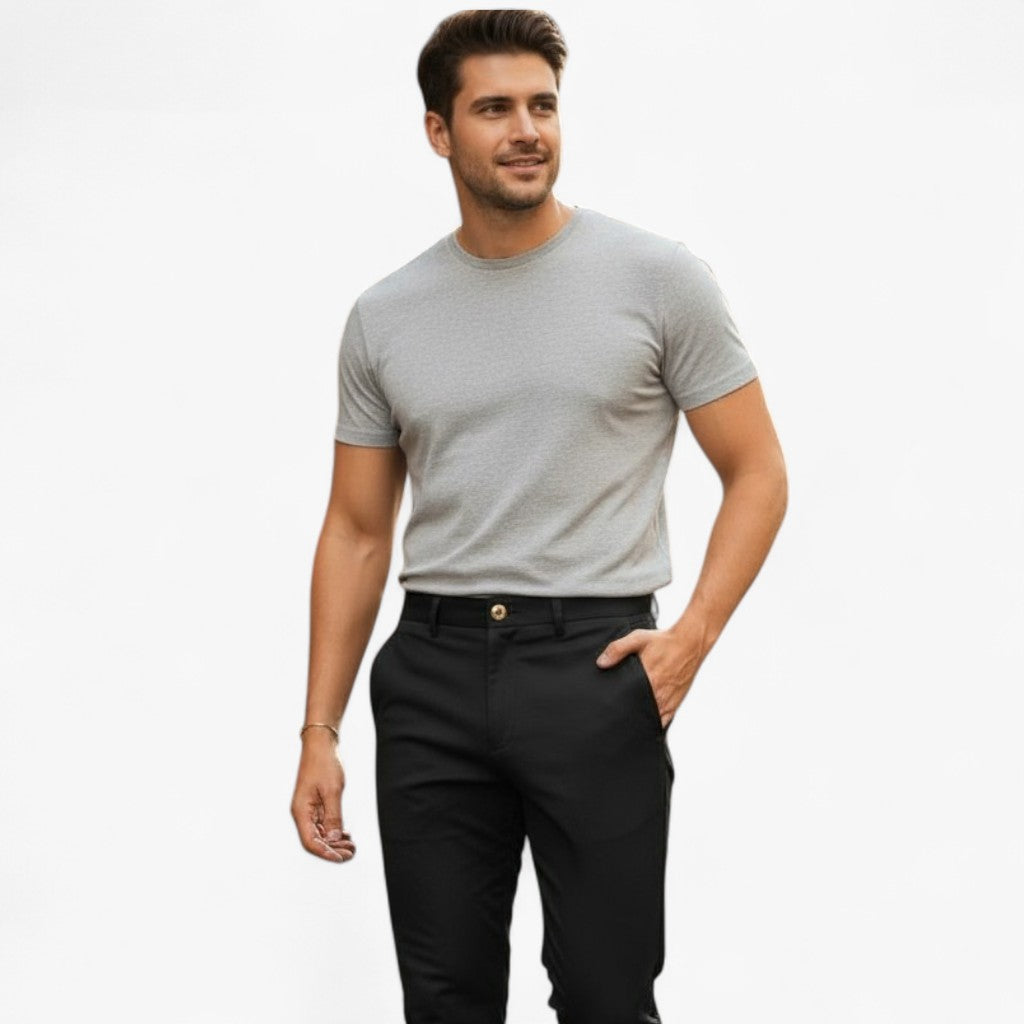Piero | Pantaloni Uomo Slim Fit con Vita Elastica - - pantaloni casual pantaloni comfort pantaloni elastici pantaloni eleganti uomo pantaloni moda uomo pantaloni slim fit pantaloni traspiranti pantaloni versatili - Concept Palermo