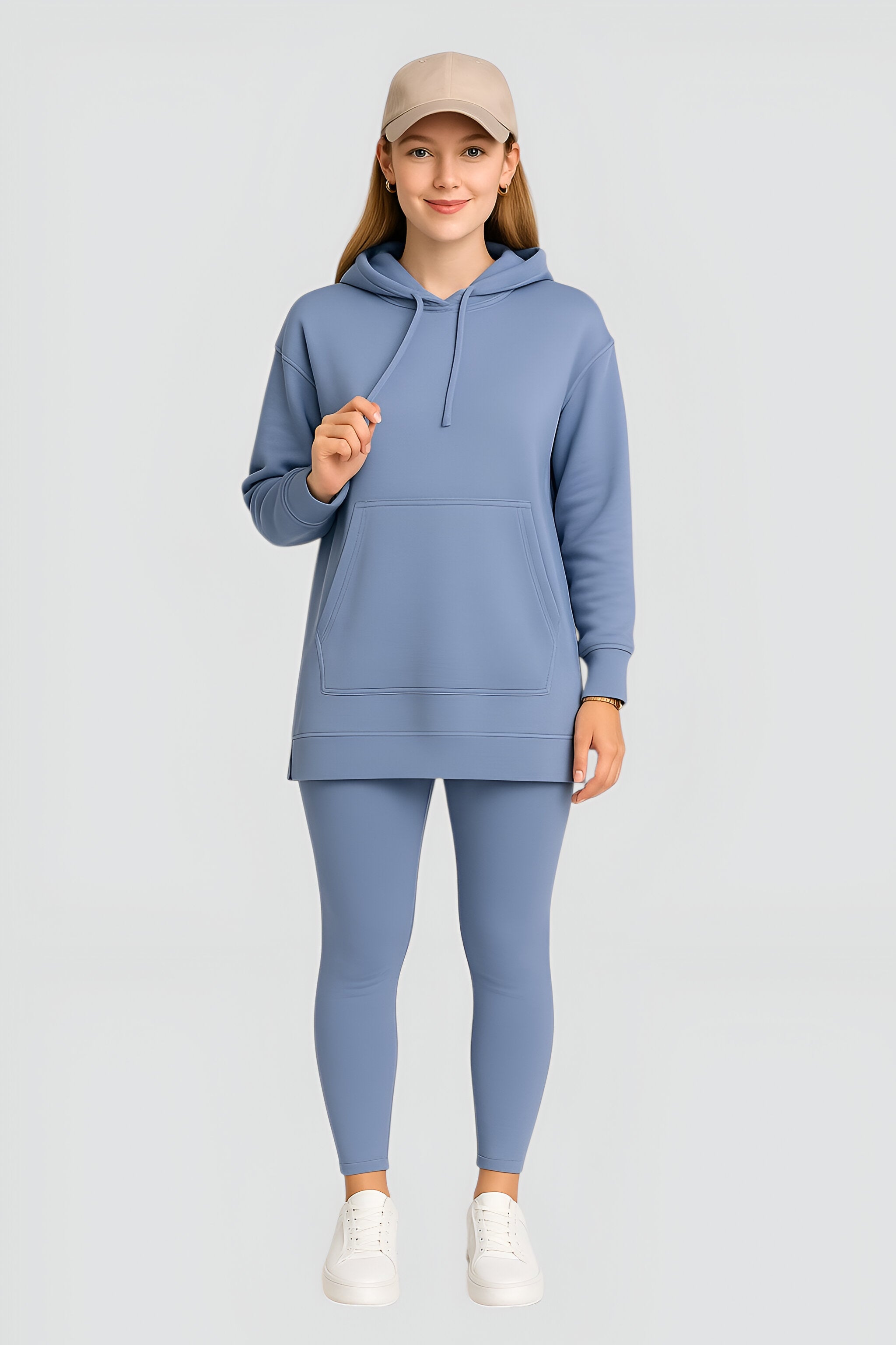 Evelyn | Set felpa e leggings - Comfort e Stile Senza Sforzo - - Moda Senza Sforzo Outfit Casual Chic Outfit Relaxato Set Comfort Quotidiano Set Felpa con Leggings a Mezza Lunghezza Set Felpa Elegante - Concept Palermo