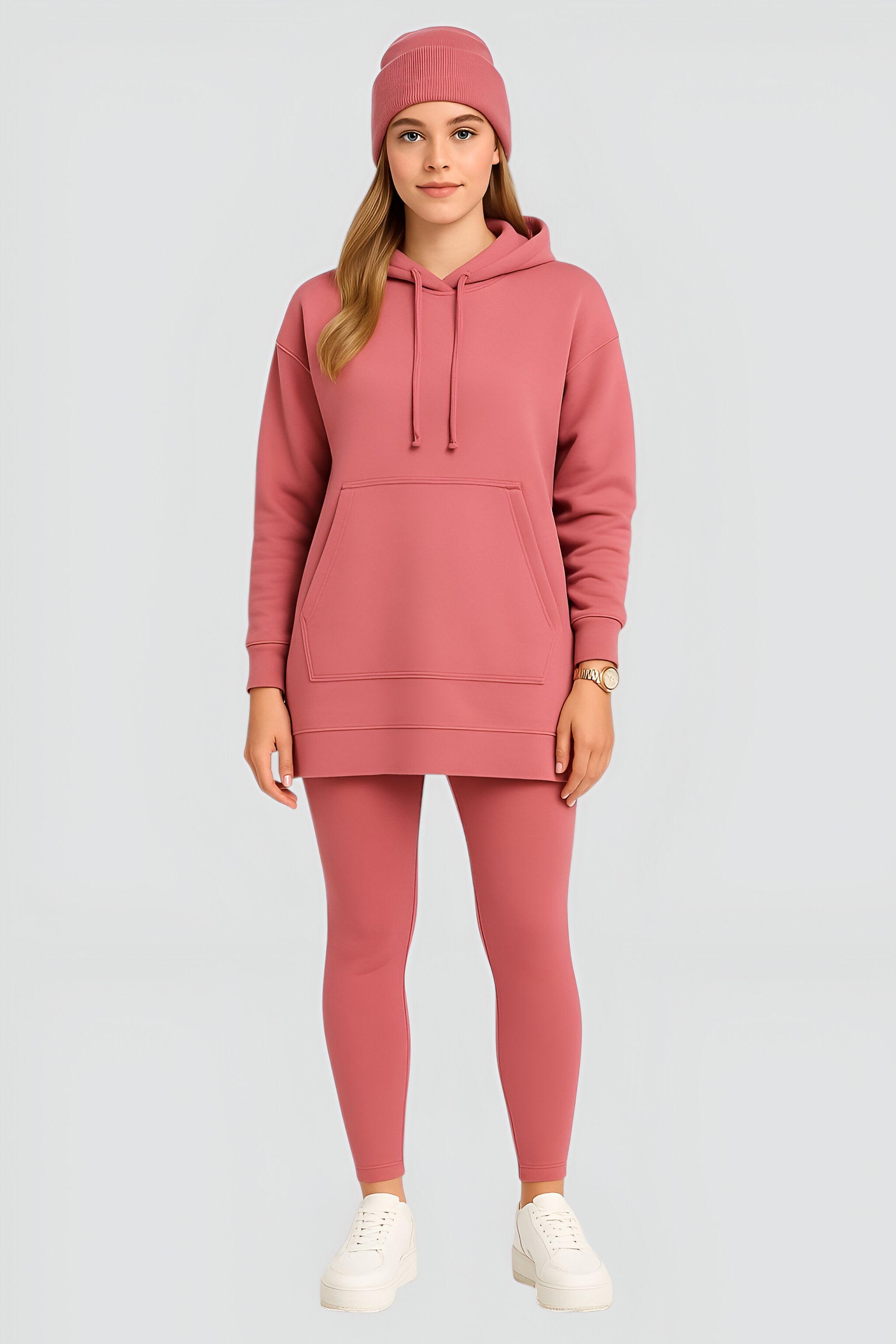 Evelyn | Set felpa e leggings - Comfort e Stile Senza Sforzo - - Moda Senza Sforzo Outfit Casual Chic Outfit Relaxato Set Comfort Quotidiano Set Felpa con Leggings a Mezza Lunghezza Set Felpa Elegante - Concept Palermo