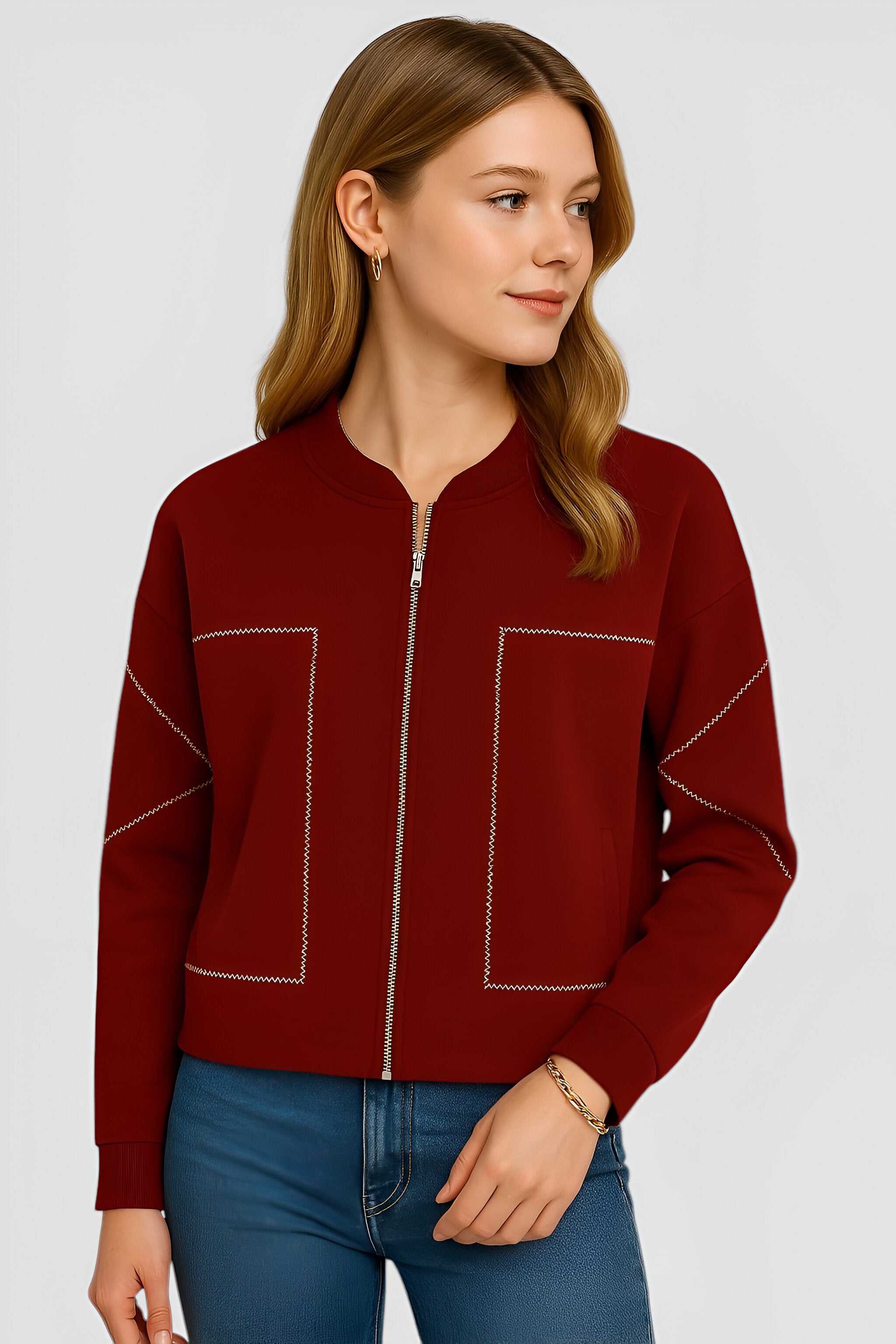 Clara | Giacca da Donna con Cerniera – Leggera e di Stile - - giacca autunnale donna giacca casual donna giacca donna con cerniera giacca elegante donna giacca leggera donna giacca pratica con zip - Concept Palermo