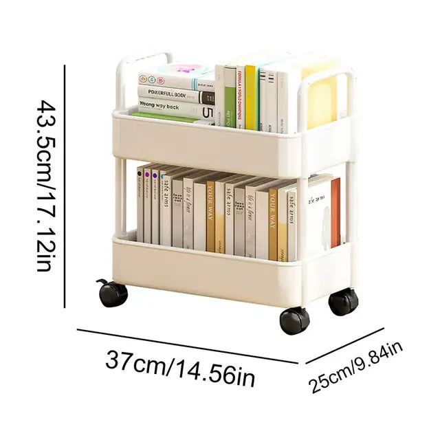 Scaffale mobile con ruote | Conservazione e organizzazione dei libri - Dalton - - Book Carts Book Storage Bookshelf Cart Organizer Small Cart - Concept Palermo