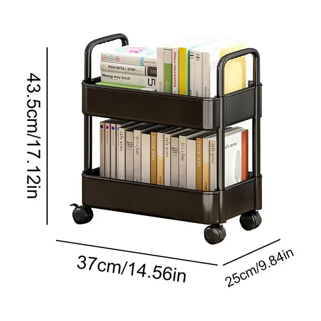 Scaffale mobile con ruote | Conservazione e organizzazione dei libri - Dalton - - Book Carts Book Storage Bookshelf Cart Organizer Small Cart - Concept Palermo