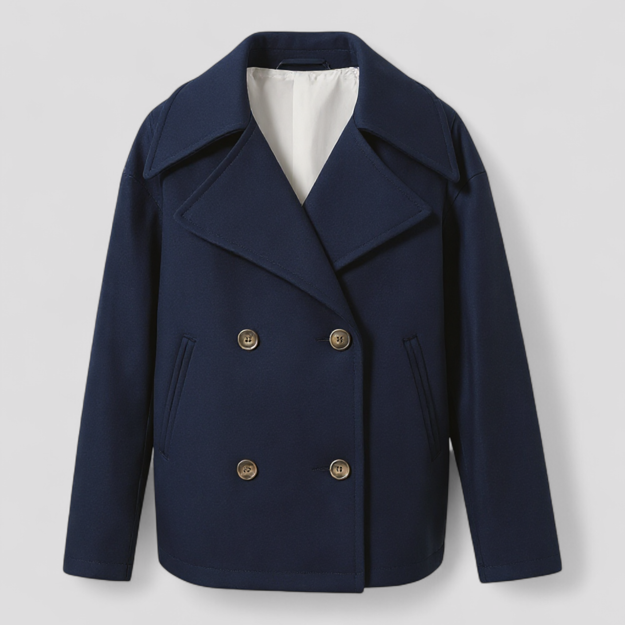 Estelle | Giacca di lana corta – Elegante calore - Blu navy - shop now trendy fashion - Concept Palermo