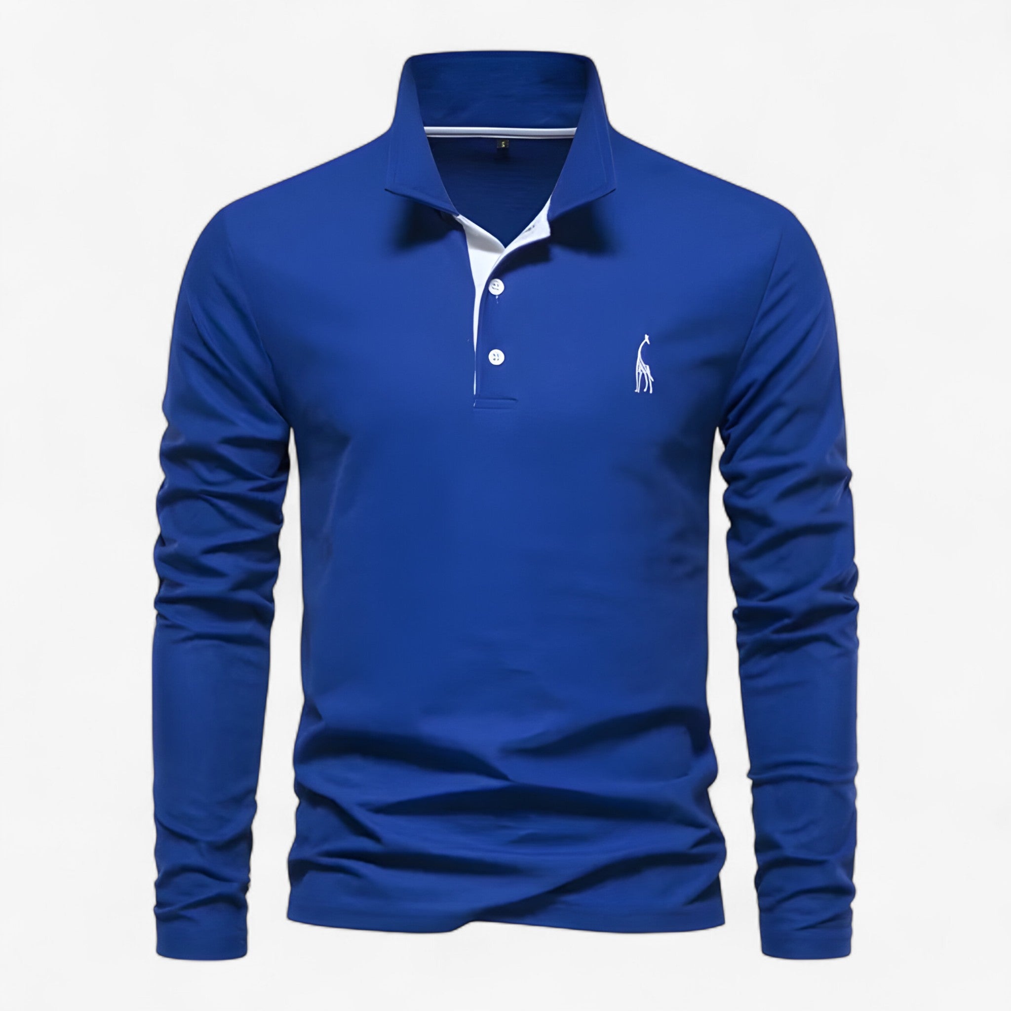 Lorenzo | Camicia Polo a Manica Lunga – Stile Classico e Comfort Quotidiano - Blå - allsidig poloskjorte elegant poloskjorte Frank poloskjorte jeans eller chinos kvalitetsplagg langermet poloskjorte lett å style mann moderne poloskjorte polert look - Concept Palermo