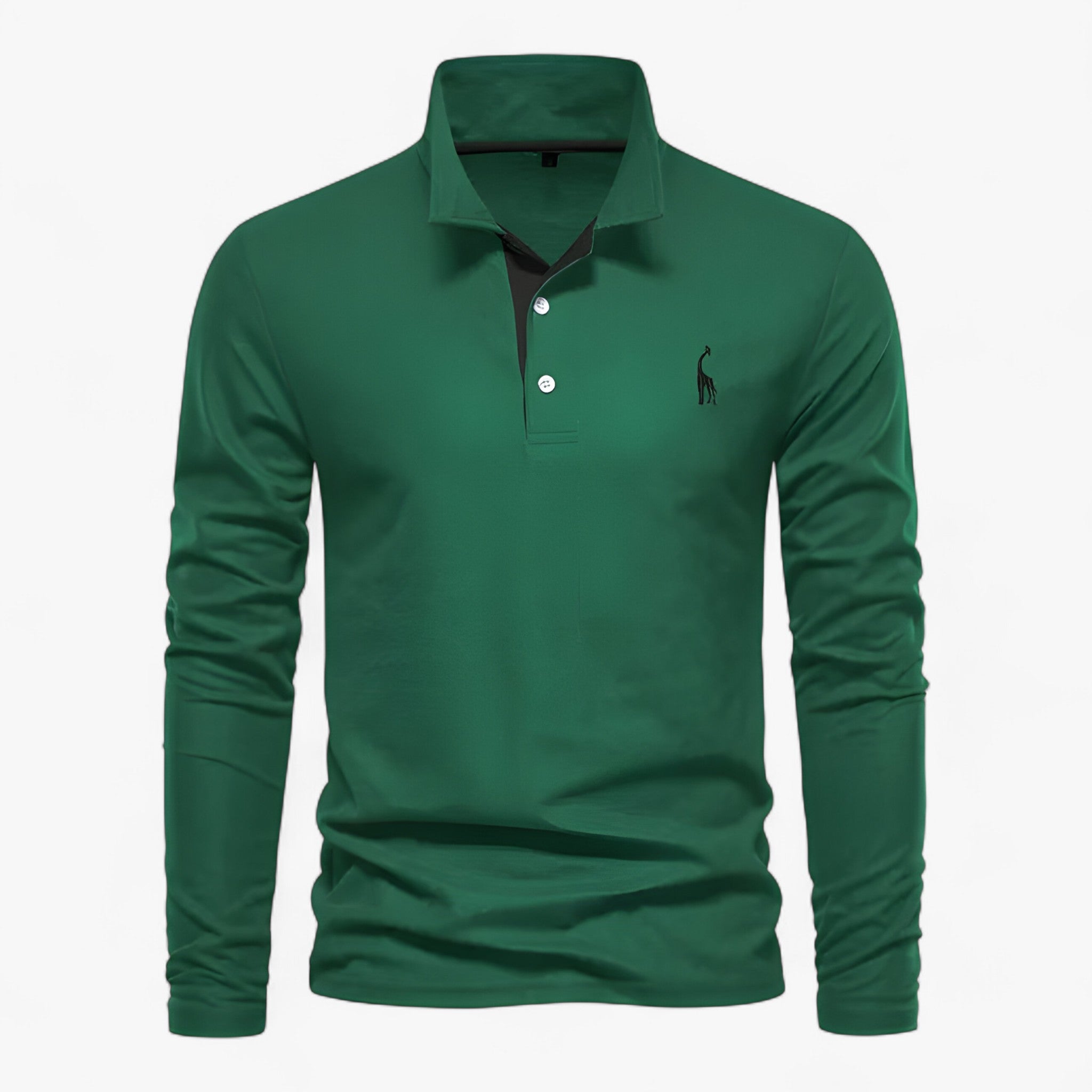 Lorenzo | Camicia Polo a Manica Lunga – Stile Classico e Comfort Quotidiano - Grønn - allsidig poloskjorte elegant poloskjorte Frank poloskjorte jeans eller chinos kvalitetsplagg langermet poloskjorte lett å style mann moderne poloskjorte polert look - Concept Palermo