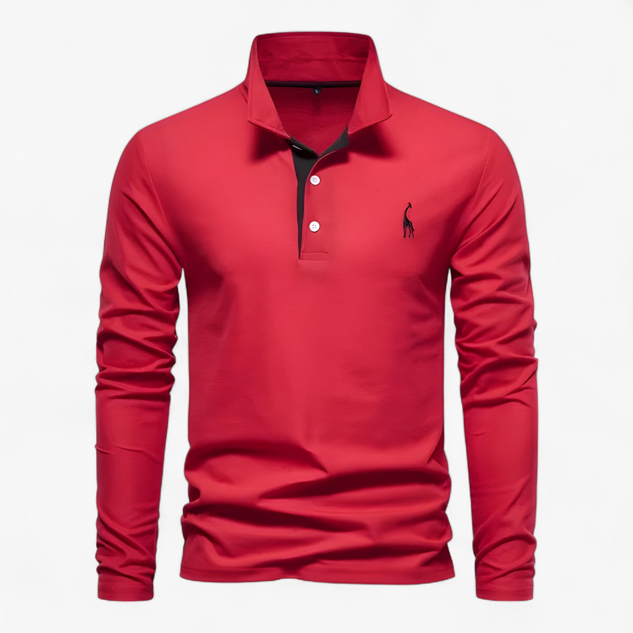 Lorenzo | Camicia Polo a Manica Lunga – Stile Classico e Comfort Quotidiano - Rød - allsidig poloskjorte elegant poloskjorte Frank poloskjorte jeans eller chinos kvalitetsplagg langermet poloskjorte lett å style mann moderne poloskjorte polert look - Concept Palermo