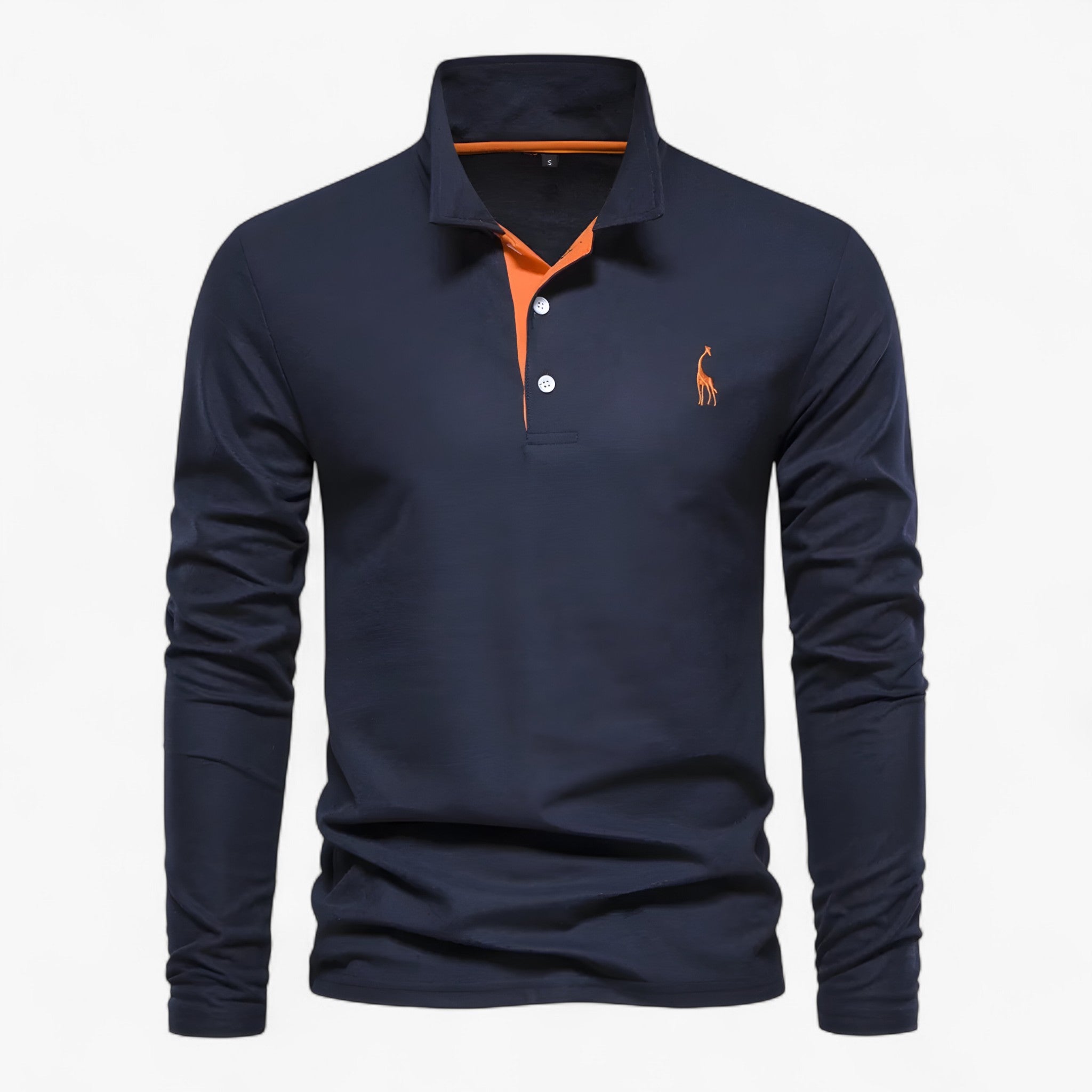 Lorenzo | Camicia Polo a Manica Lunga – Stile Classico e Comfort Quotidiano - Marineblå - allsidig poloskjorte elegant poloskjorte Frank poloskjorte jeans eller chinos kvalitetsplagg langermet poloskjorte lett å style mann moderne poloskjorte polert look - Concept Palermo