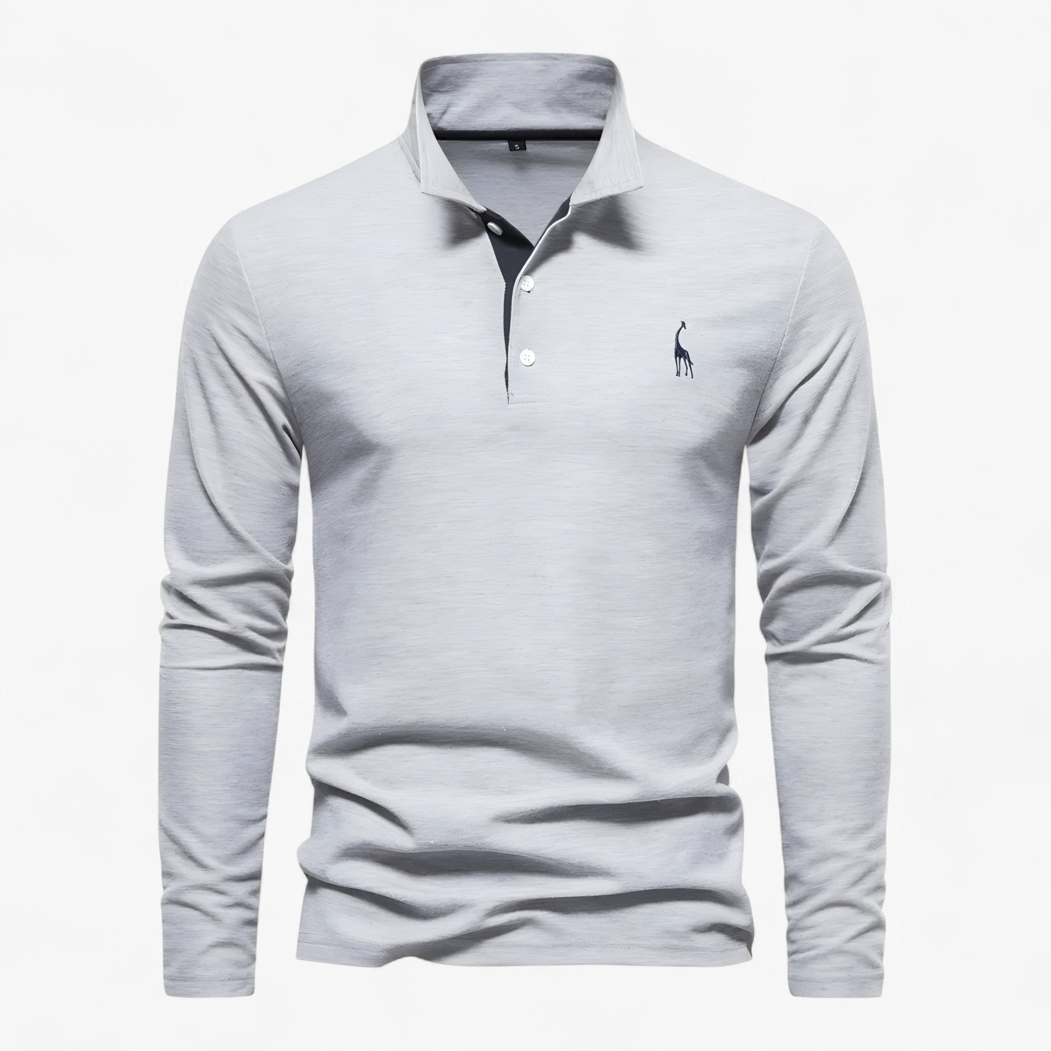 Lorenzo | Camicia Polo a Manica Lunga – Stile Classico e Comfort Quotidiano - Grå - allsidig poloskjorte elegant poloskjorte Frank poloskjorte jeans eller chinos kvalitetsplagg langermet poloskjorte lett å style mann moderne poloskjorte polert look - Concept Palermo