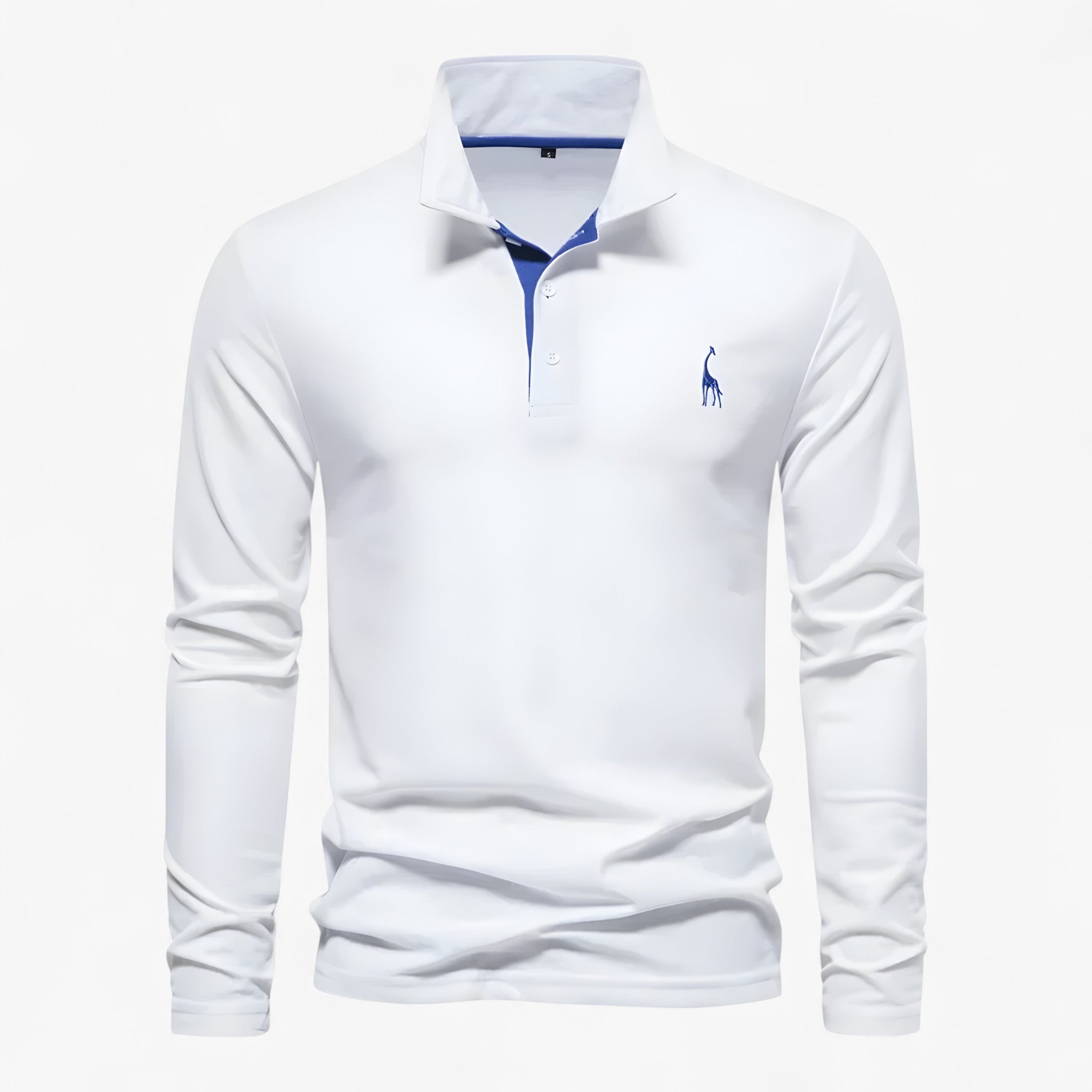 Lorenzo | Camicia Polo a Manica Lunga – Stile Classico e Comfort Quotidiano - Hvit - allsidig poloskjorte elegant poloskjorte Frank poloskjorte jeans eller chinos kvalitetsplagg langermet poloskjorte lett å style mann moderne poloskjorte polert look - Concept Palermo
