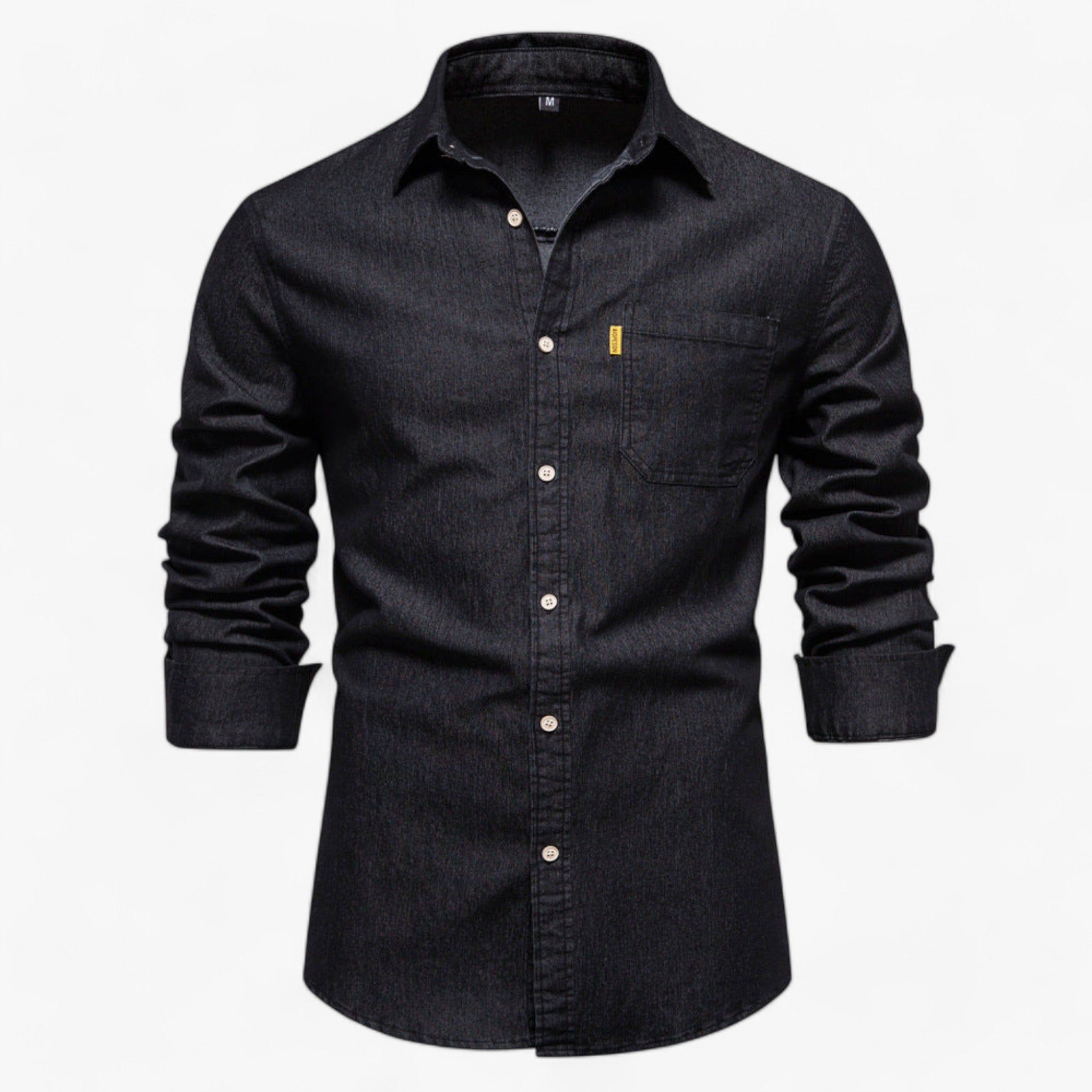 Camicia in Denim Axel per Uomo - Elegante e Versatile per Tutte le Occasioni - Nero - - Concept Palermo