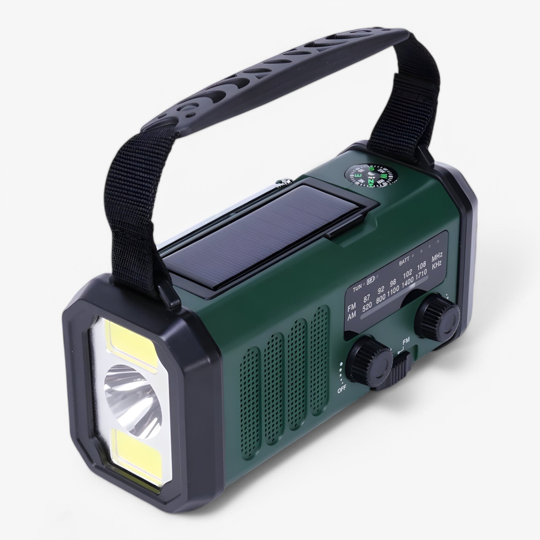 Oliver | Radio Portatile con Manovella - - AM FM weer radio compacte radio voor kamperen draagbare noodradio emergent radio handcrank radio LED zaklamp radio noodcommunicatie noodvoorzieningen powerbank functie zonne-energie radio - Concept Palermo