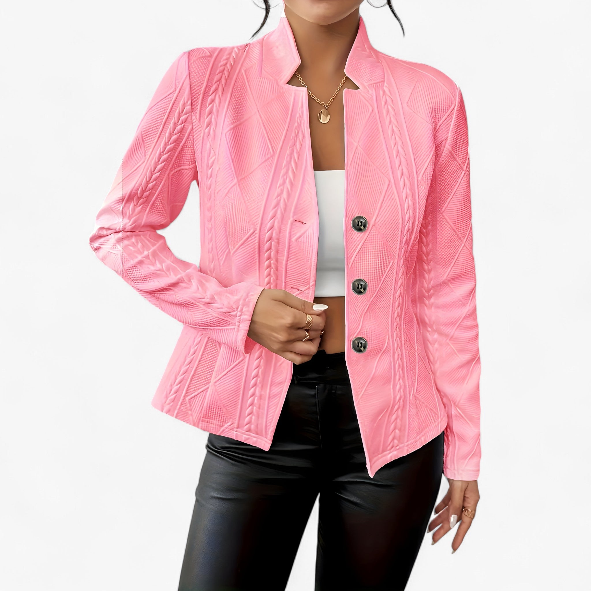 Verna | Camicia Elegante a Maniche Lunghe - Rosa chiaro - - Concept Palermo