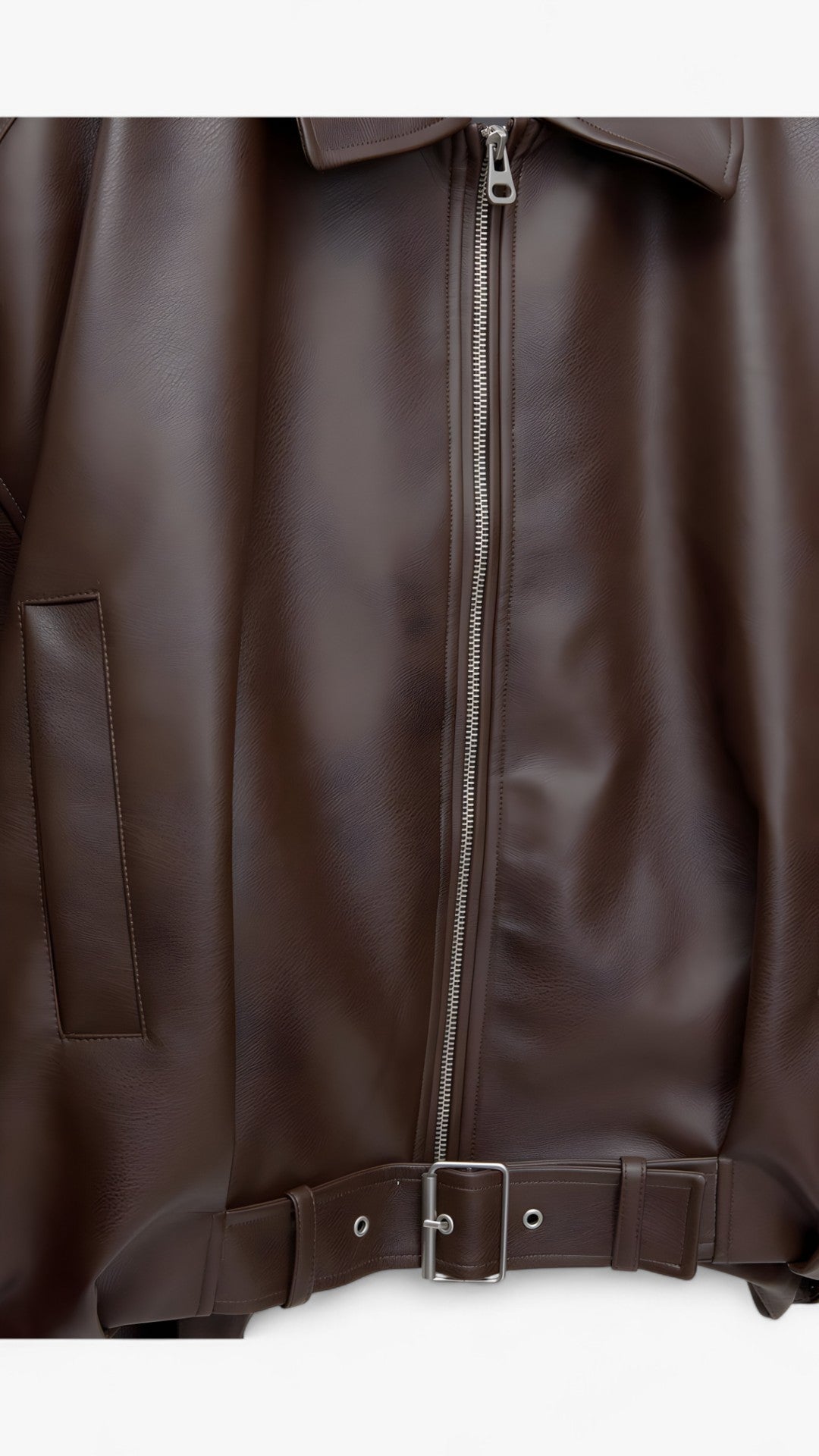 Erica | Giacca in pelle corta da studio con cintura - - black jacket brown jacket jacket - Concept Palermo