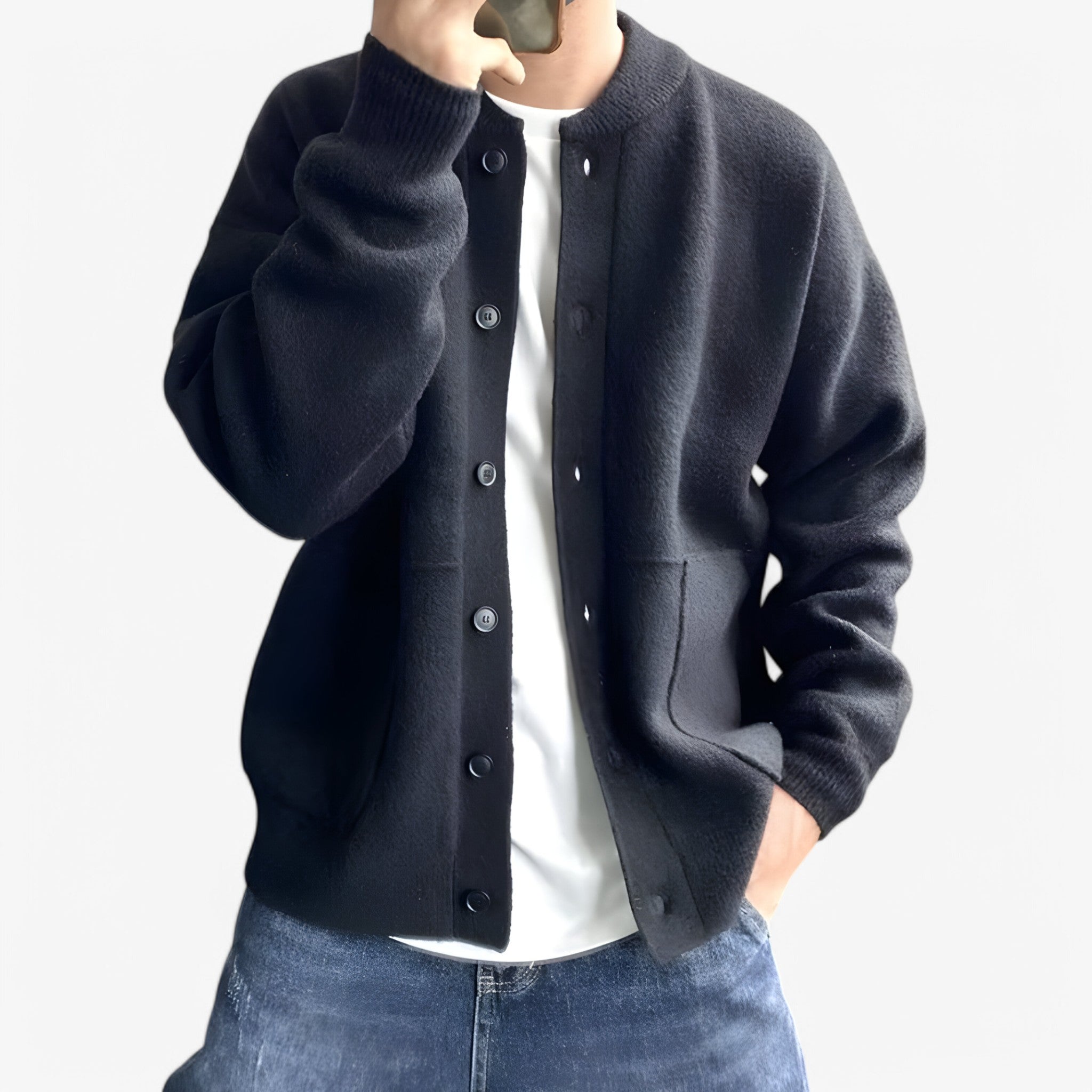 George | Morbida Giacca a Maglia - Nero - Herren - Concept Palermo