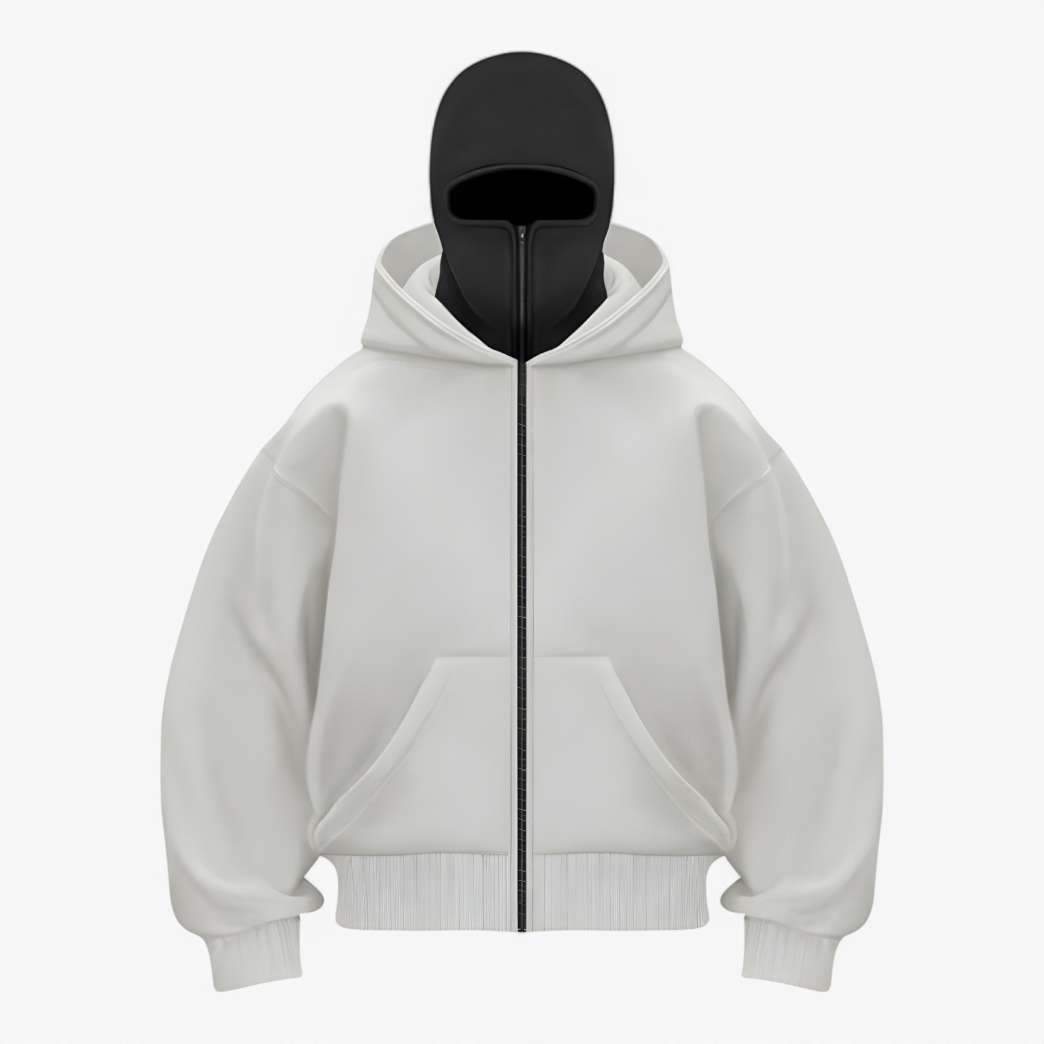Jessy | Balaclava in Fleece con Zip Intera - Bianco Nero - men - Concept Palermo
