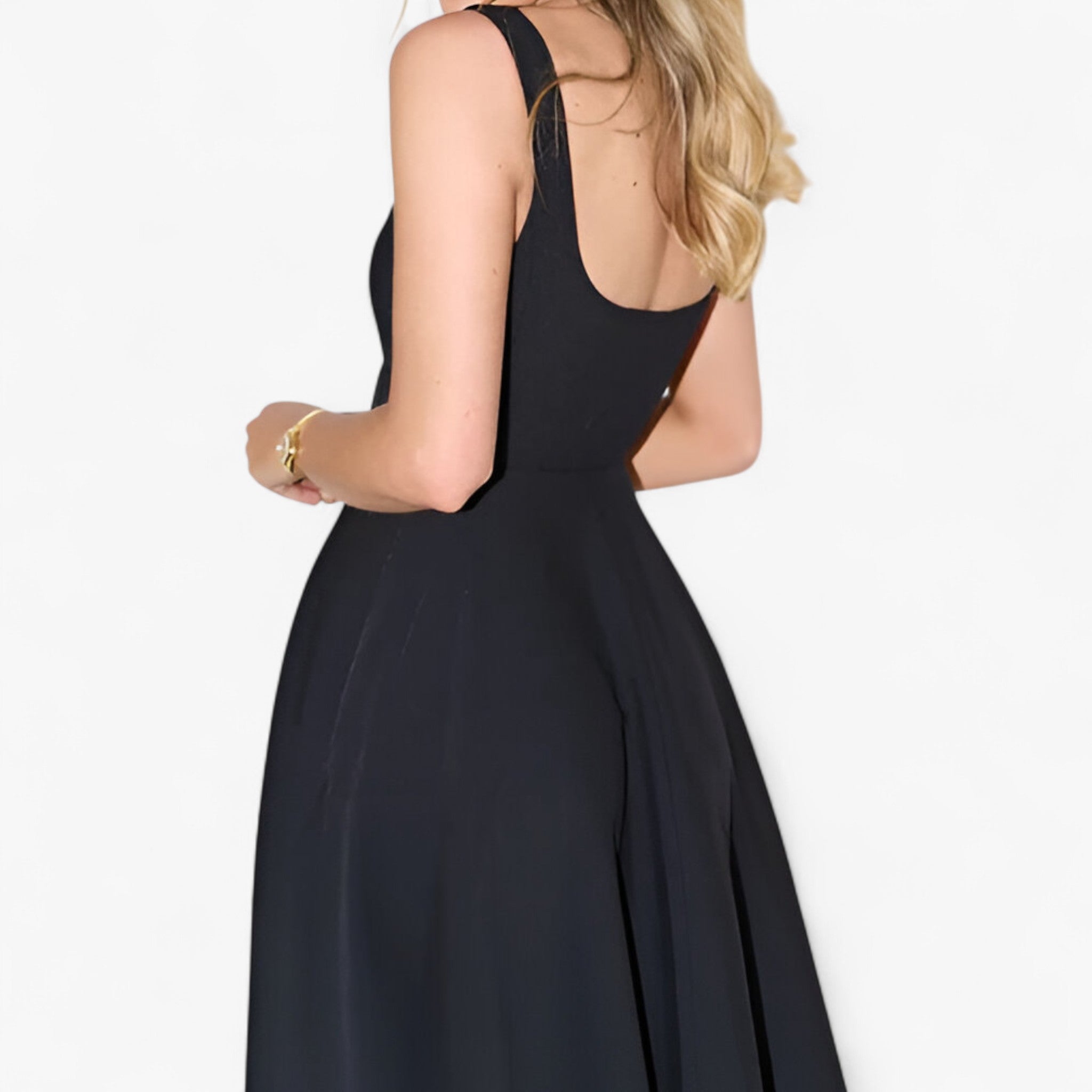 Lilou | Elegante vestito midi - - bredde stropper kjole elegant midi kjole farverig midi kjole feminine kjole figursyet kjole midirok moderne kjole design romantisk middag kjole sommerbryllup kjole stilfuld kjole - Concept Palermo