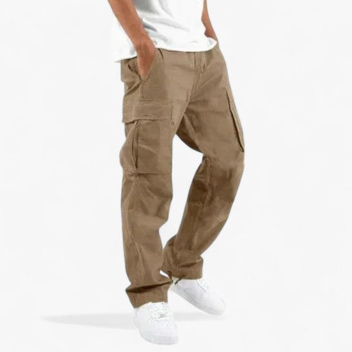 Daan | Pantaloni Cargo Uomo Eleganti e Pratici - Khaki - abbigliamento uomo look sofisticato moda maschile pantaloni casual pantaloni da carico uomo pantaloni eleganti pantaloni estivi pantaloni pratici pantaloni traspiranti - Concept Palermo