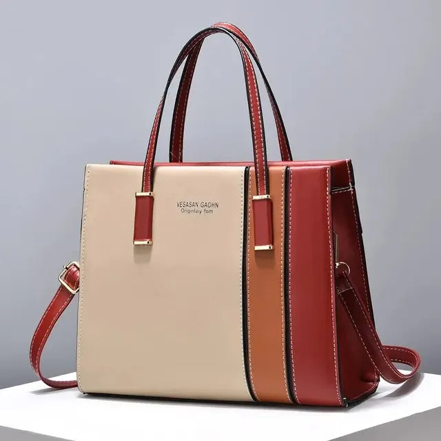 Borsa patchwork da donna con tracolla regolabile - Rosso - new_for_google - Concept Palermo
