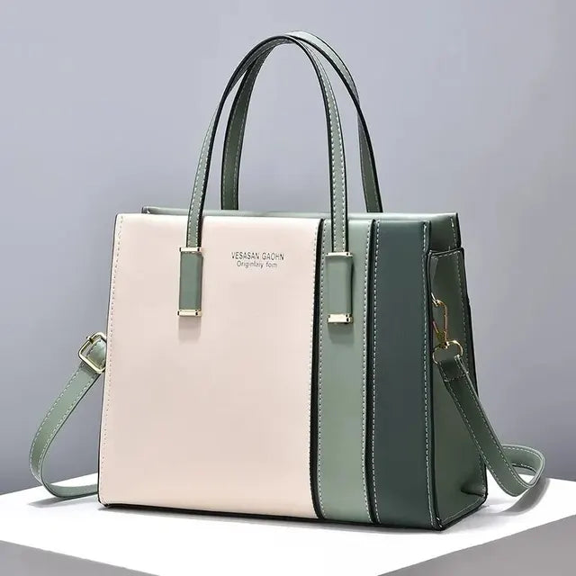Borsa patchwork da donna con tracolla regolabile - Verde - new_for_google - Concept Palermo