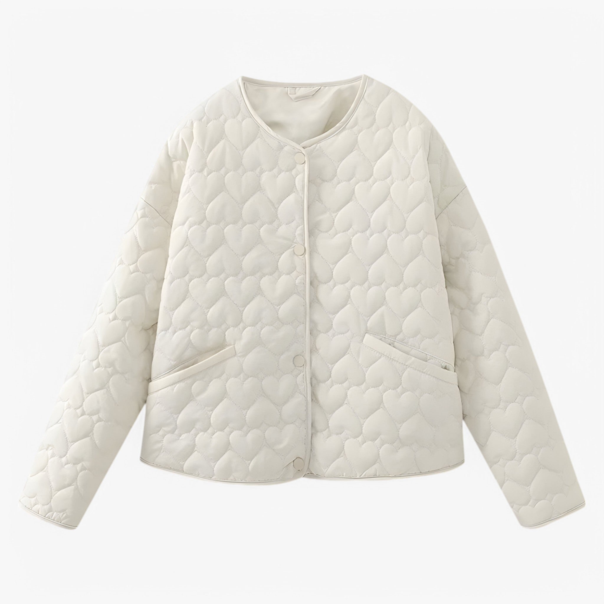 Evelyn | Giacca trapuntata a cuore - Comfort versatile per l'autunno/inverno - Bianco - cotton jacket jacket Jacket women Jackets & Coats winter jacket Winter jacket women - Concept Palermo