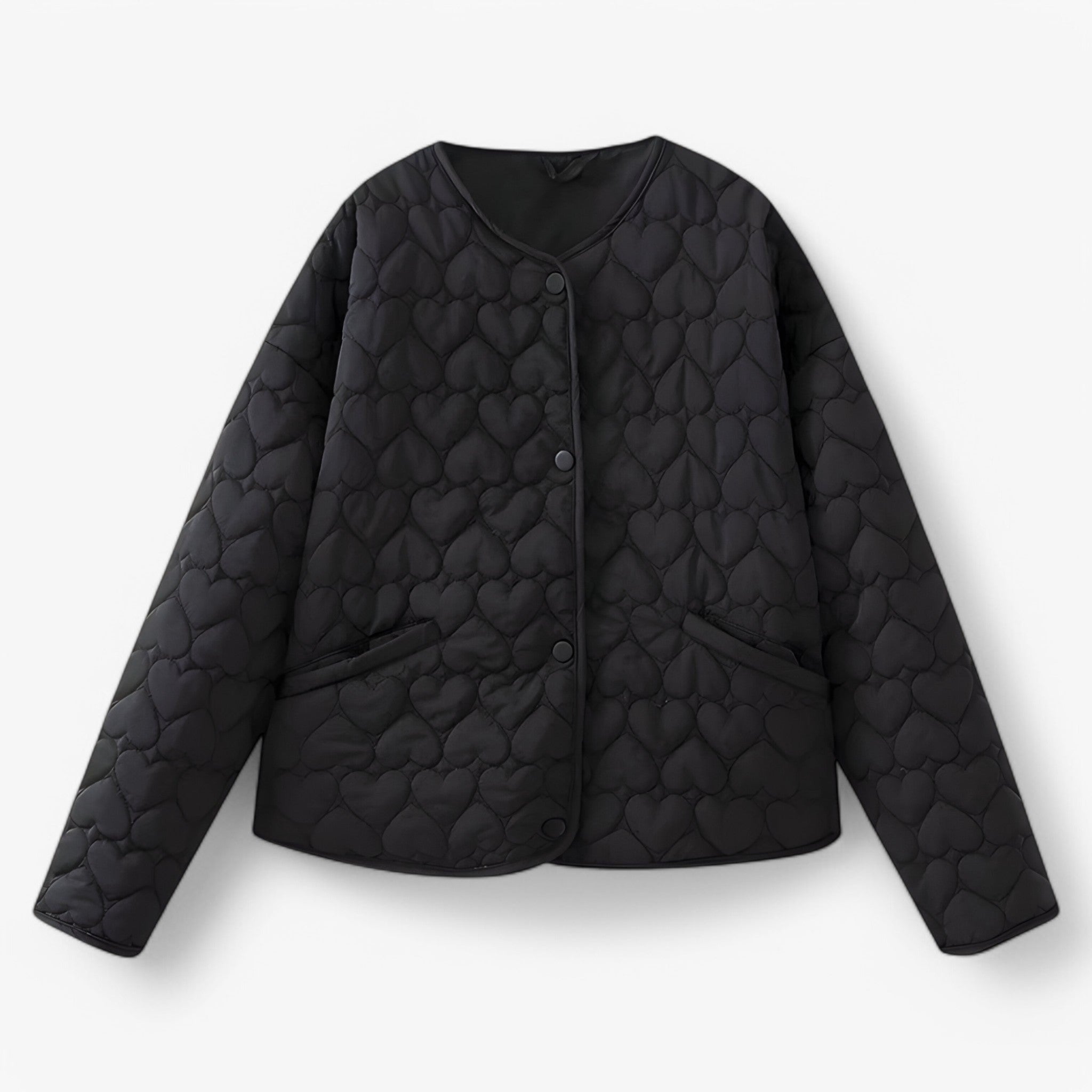 Evelyn | Giacca trapuntata a cuore - Comfort versatile per l'autunno/inverno - Nero - cotton jacket jacket Jacket women Jackets & Coats winter jacket Winter jacket women - Concept Palermo