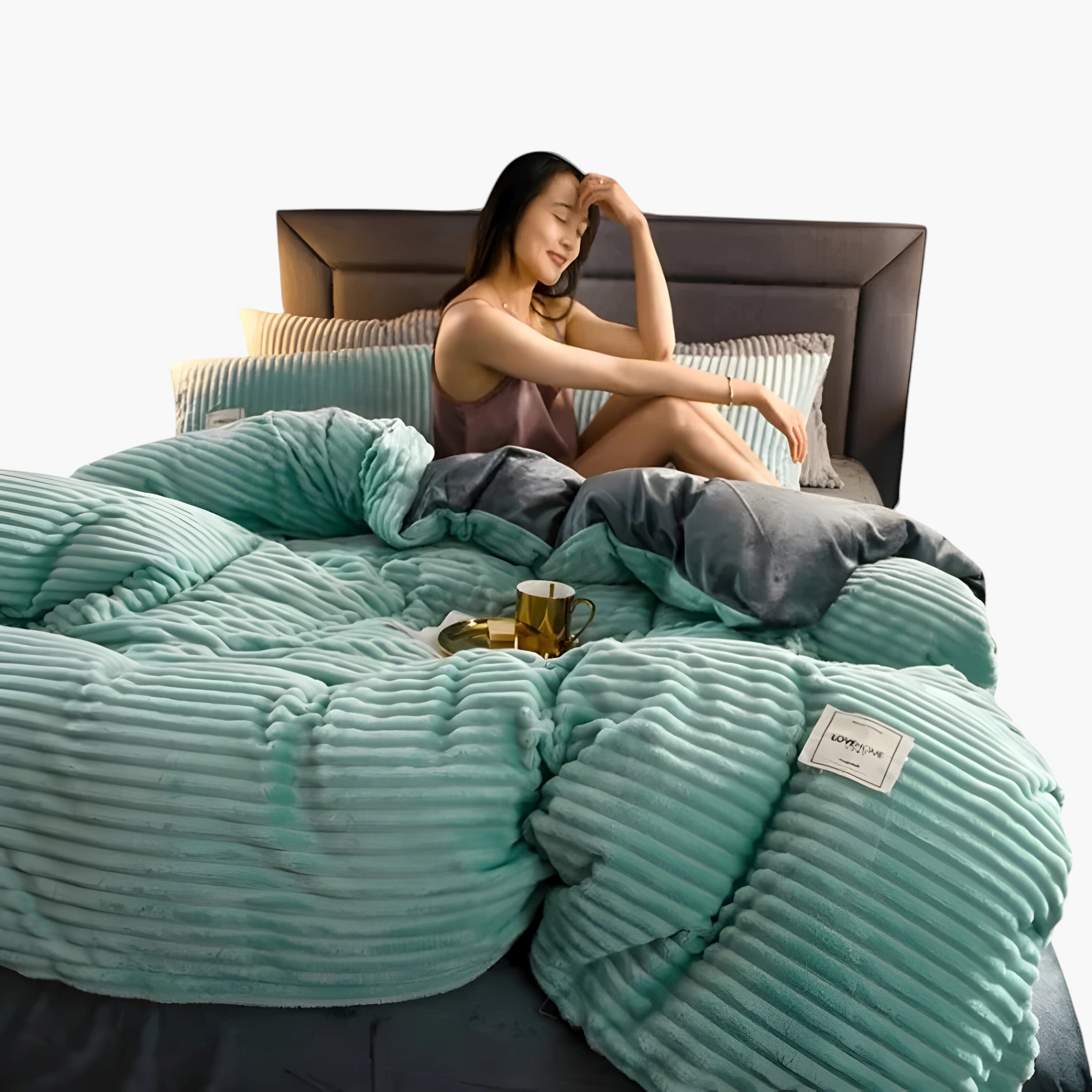Guiseppe | Piumone Matrimoniale Invernale Extra Caldo - Aqua - piumone comfort piumone di alta qualità piumone elegante piumone extra caldo piumone in velluto piumone invernale piumone king size piumone lavabile in lavatrice piumone matrimoniale piumone per camera da letto - Concept Palermo
