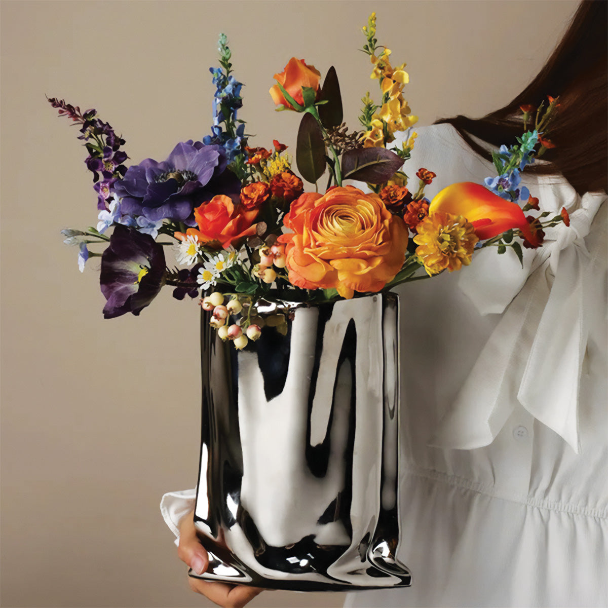 Bouquet di fiori orlato | Decorazione contemporanea, perfetta per ogni ambiente - - Bathroom Ceramics Decor Kitchen Vases - Concept Palermo