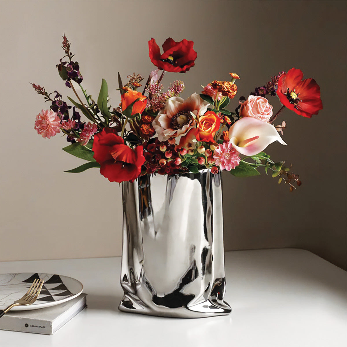 Bouquet di fiori orlato | Decorazione contemporanea, perfetta per ogni ambiente - - Bathroom Ceramics Decor Kitchen Vases - Concept Palermo