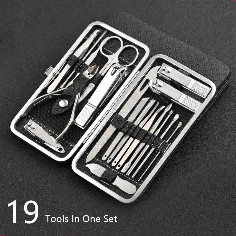 LuxeTools - Set professionale da 19 pezzi in acciaio inossidabile per tagliare le unghie - - clipper nail clipper nail clipper set - Concept Palermo
