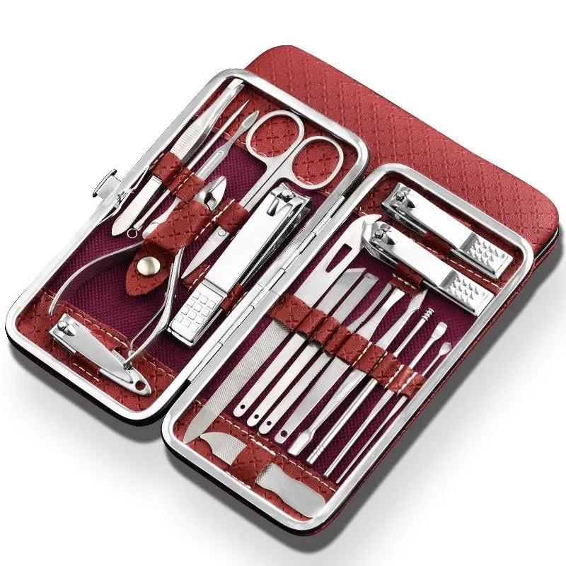 LuxeTools - Set professionale da 19 pezzi in acciaio inossidabile per tagliare le unghie - - clipper nail clipper nail clipper set - Concept Palermo