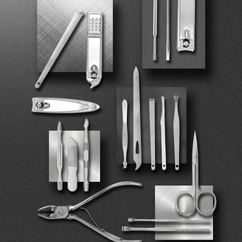 LuxeTools - Set professionale da 19 pezzi in acciaio inossidabile per tagliare le unghie - - clipper nail clipper nail clipper set - Concept Palermo